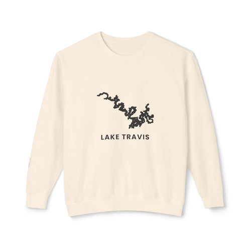 Lake Travis Crewneck Sweatshirt — Minimal Map Design