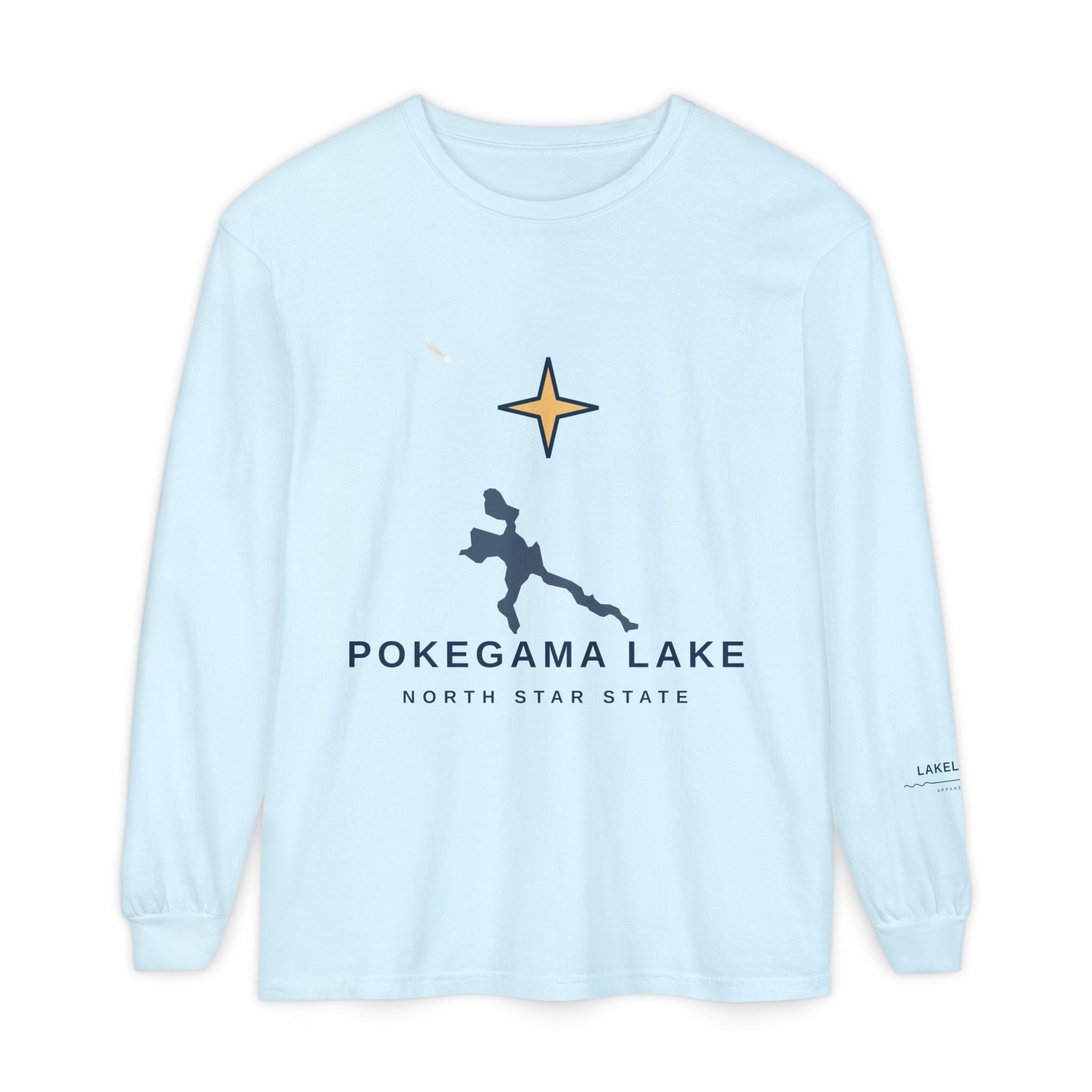 Pokegama Lake Long Sleeve Tee — North Star State Lake Map Design