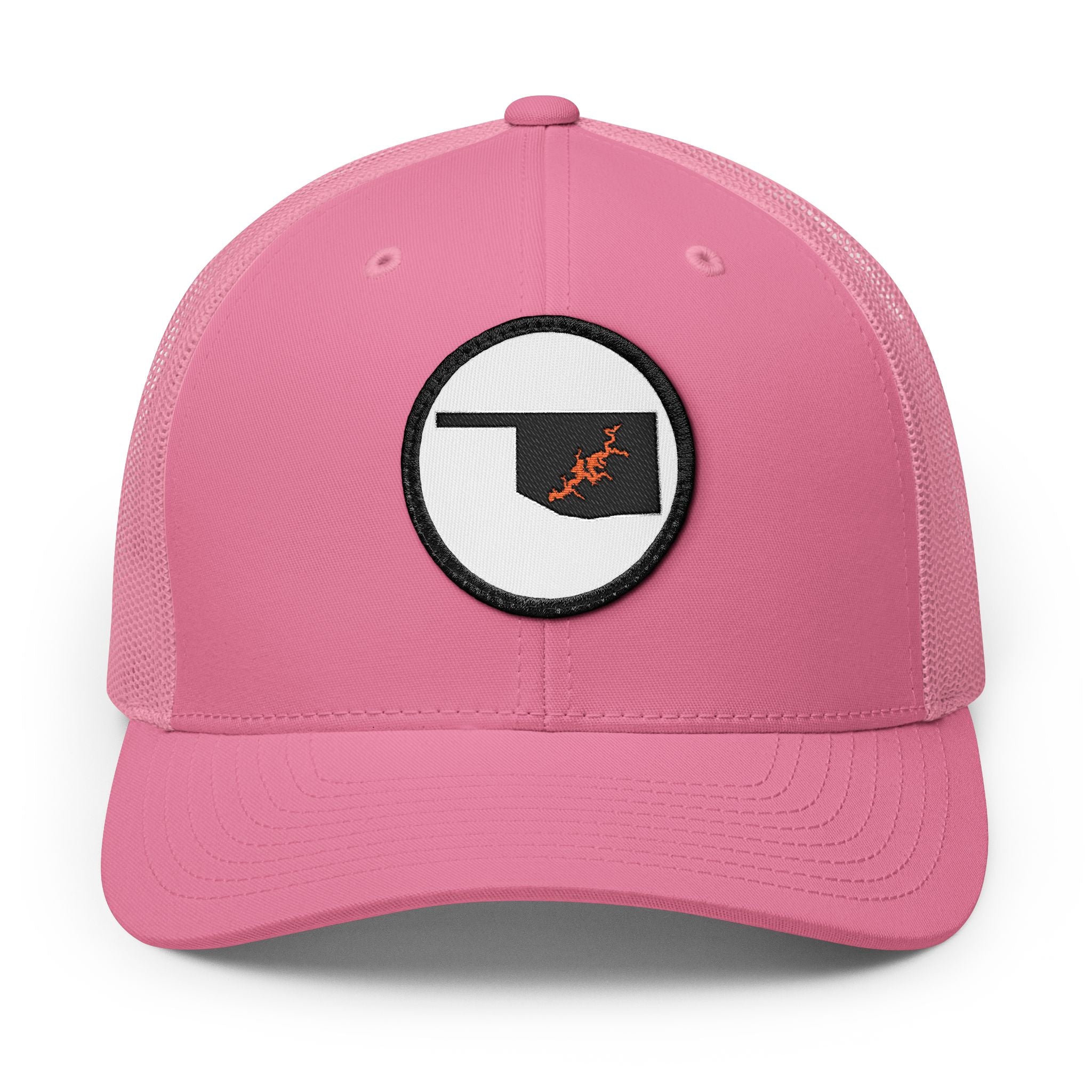 Grand Lake Embroidered Patch Trucker Cap - Orange and Black