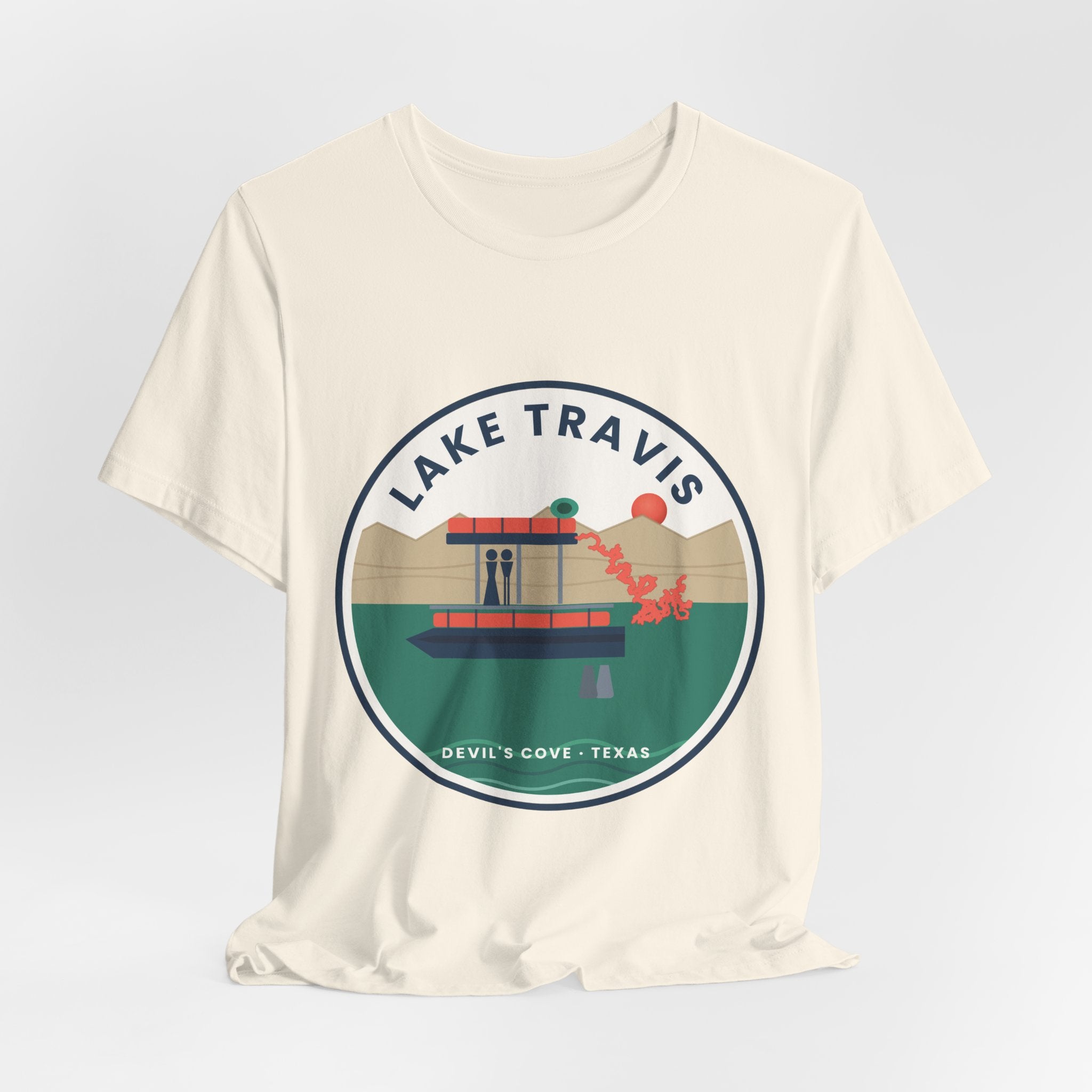 Lake Travis Tee — Devil’s Cove Texas Boat Graphic Shirt
