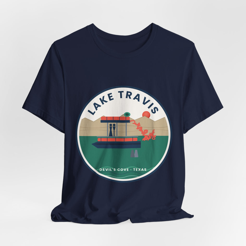 Lake Travis Tee — Devil’s Cove Texas Boat Graphic Shirt