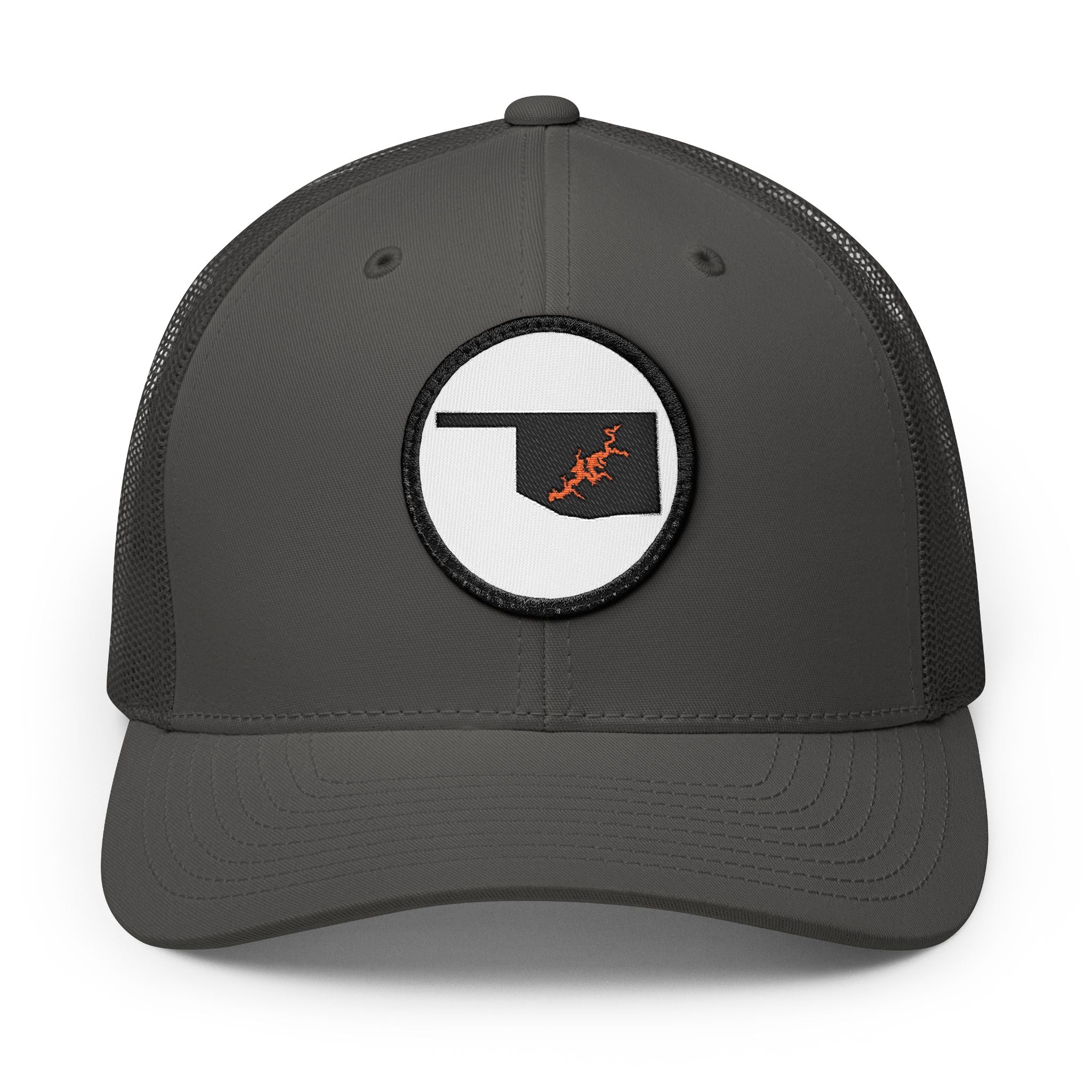 Grand Lake Embroidered Patch Trucker Cap - Orange and Black