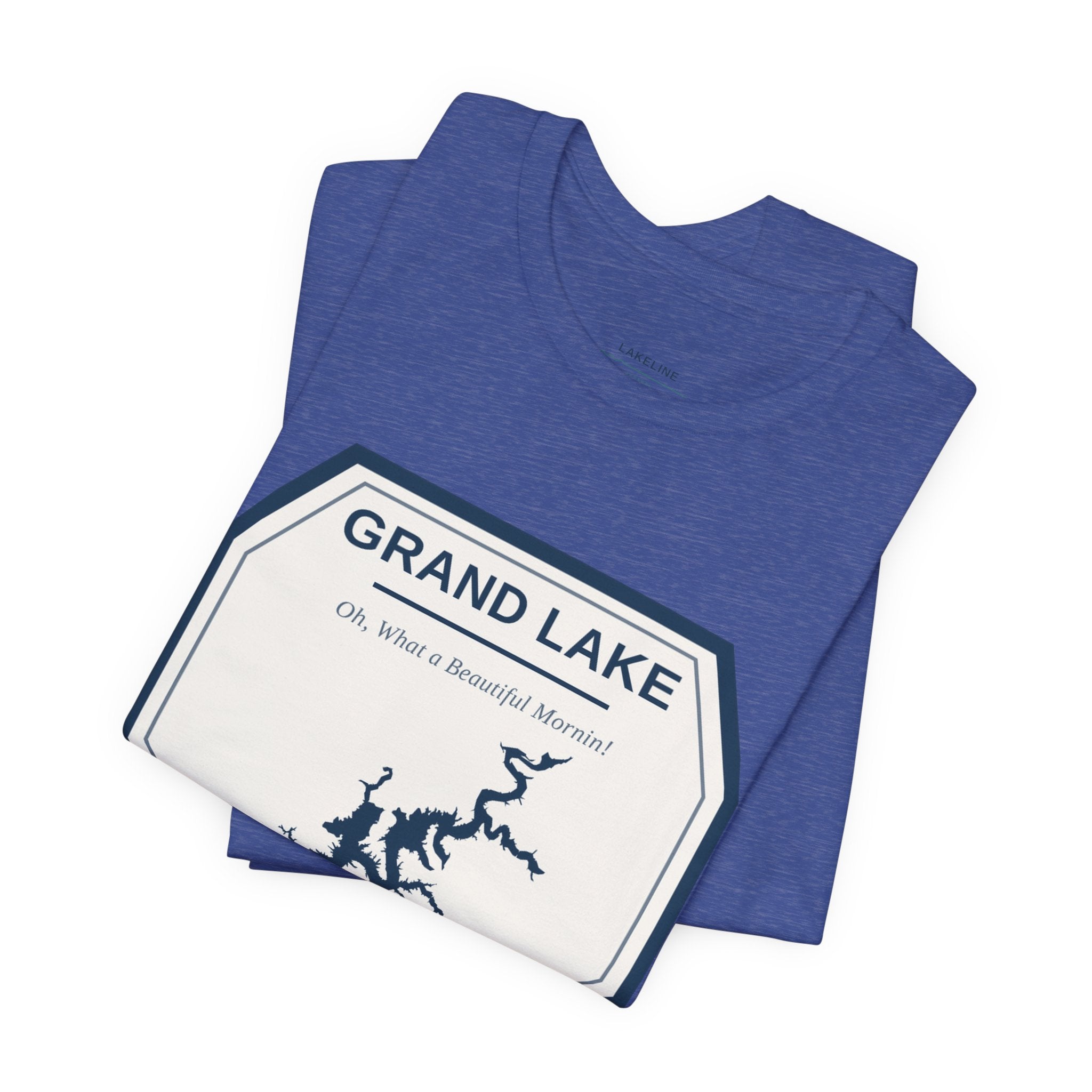 Grand Lake Oklahoma Tee — “Oh, What a Beautiful Morning!” Lake Map T-Shirt