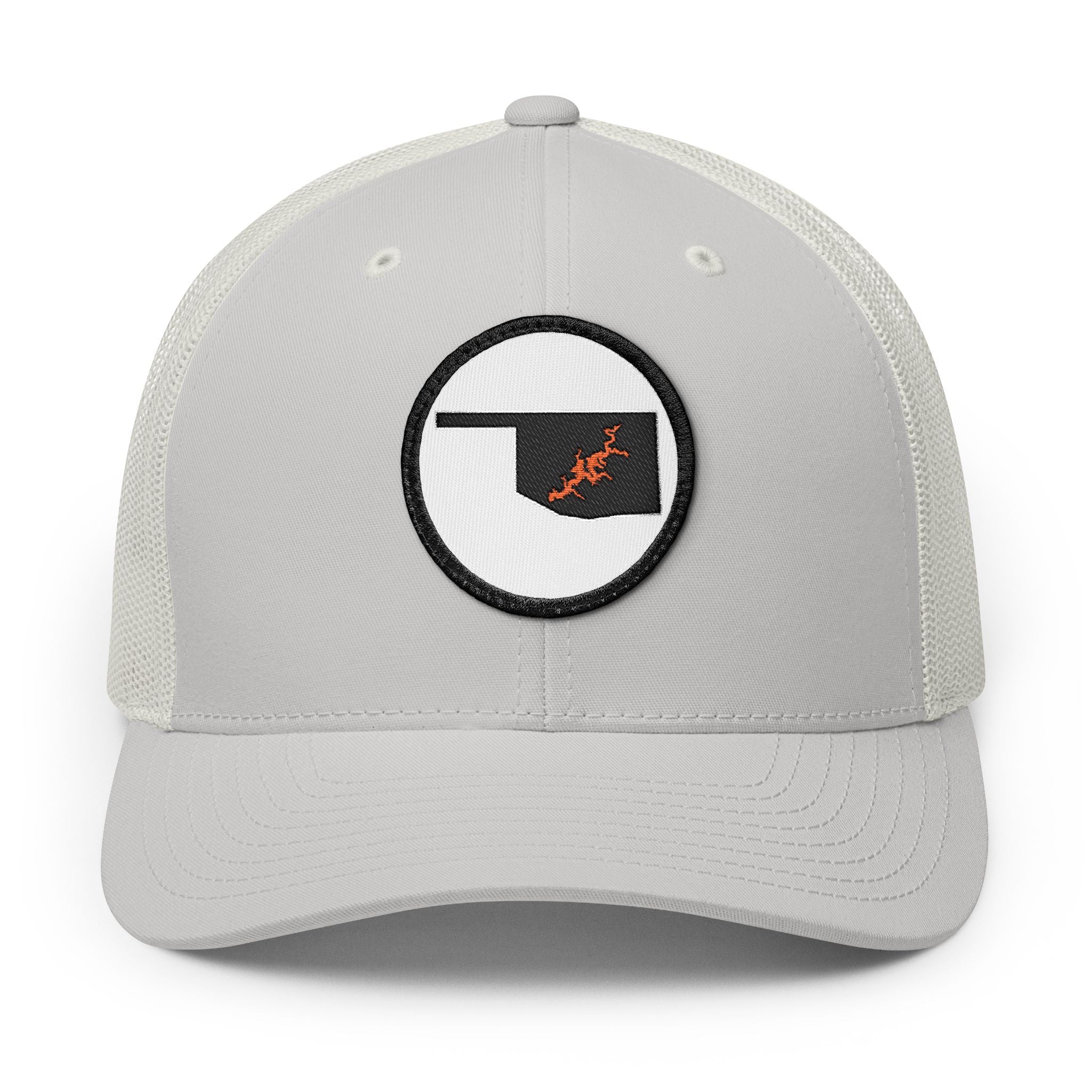 Grand Lake Embroidered Patch Trucker Cap - Orange and Black
