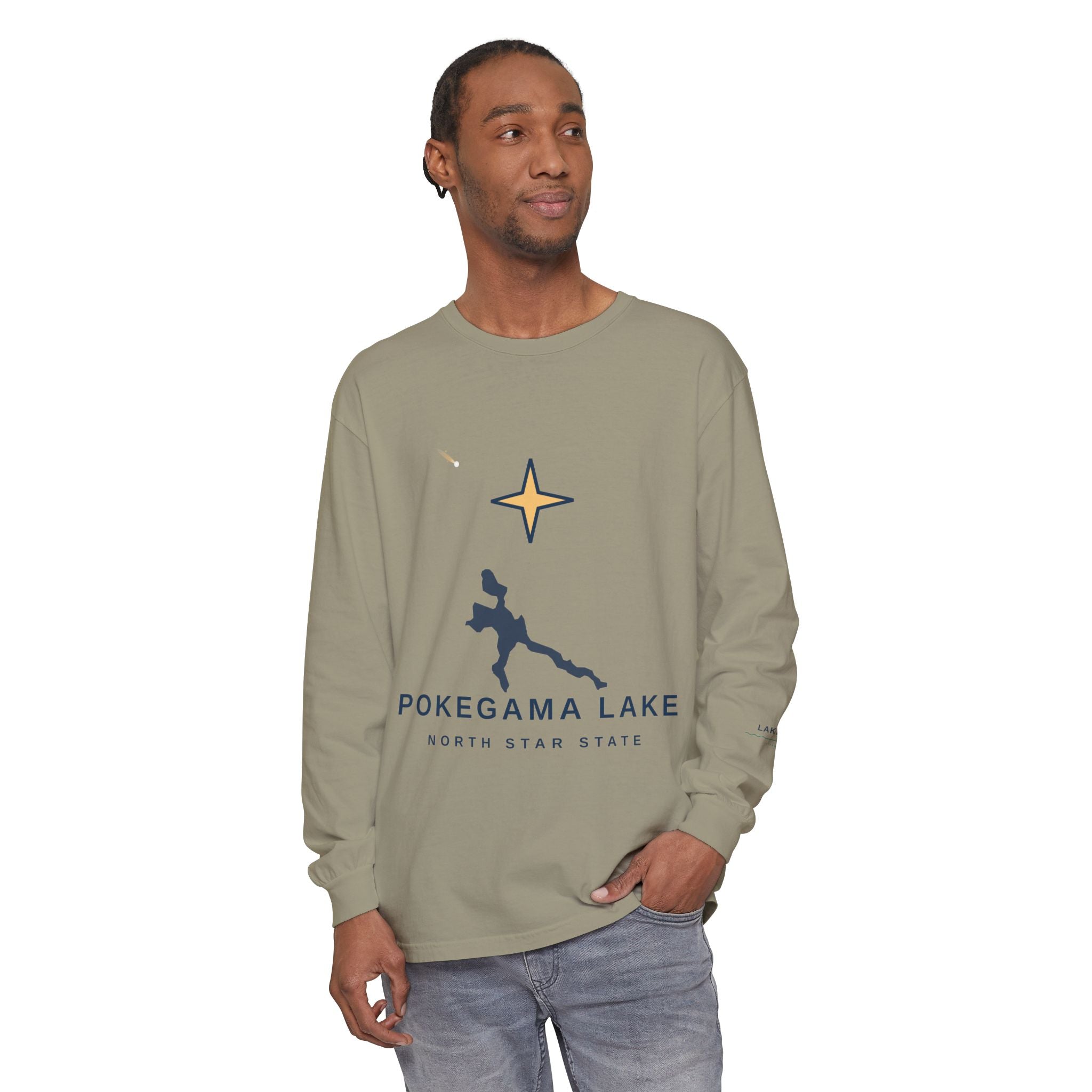 Pokegama Lake Long Sleeve Tee — North Star State Lake Map Design