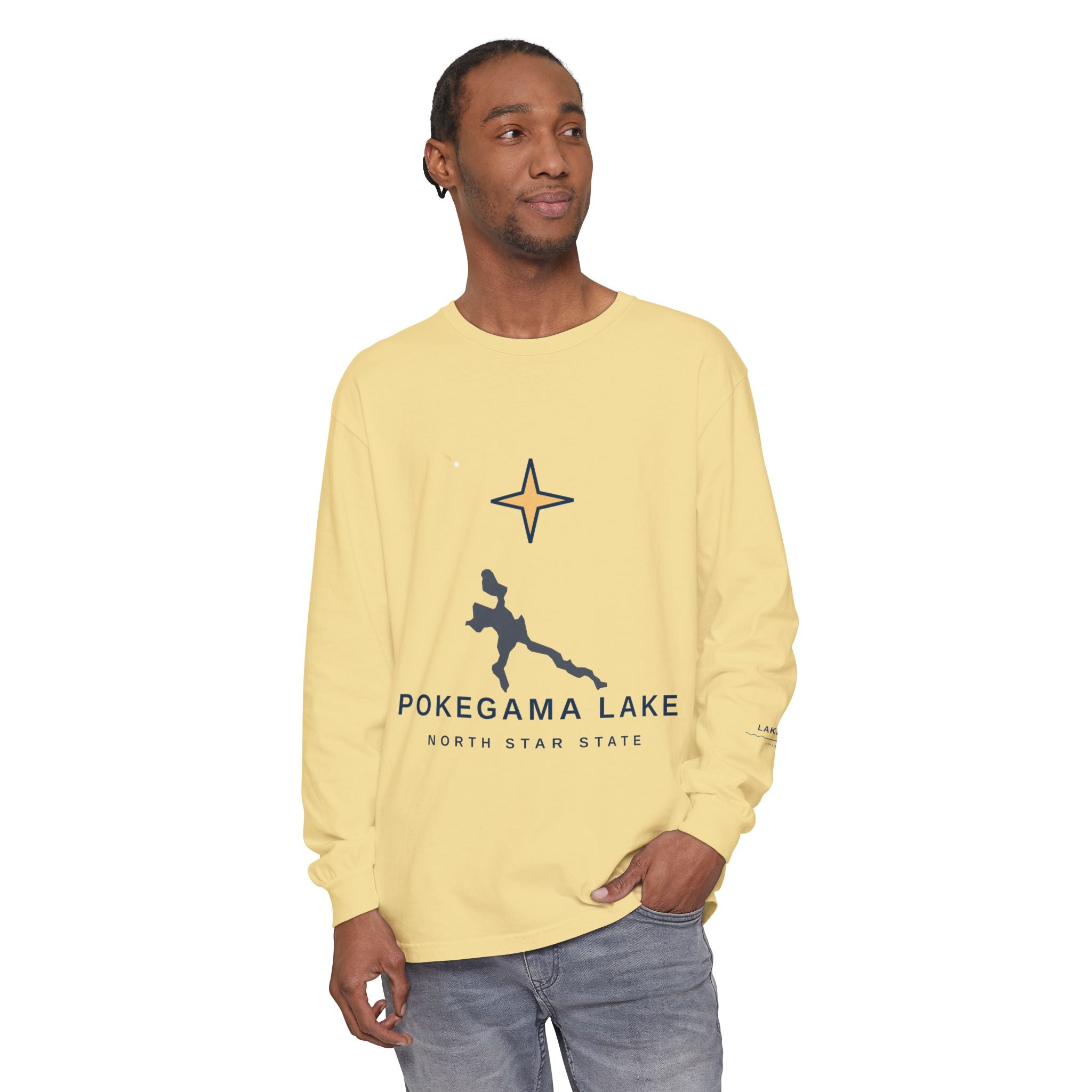 Pokegama Lake Long Sleeve Tee — North Star State Lake Map Design