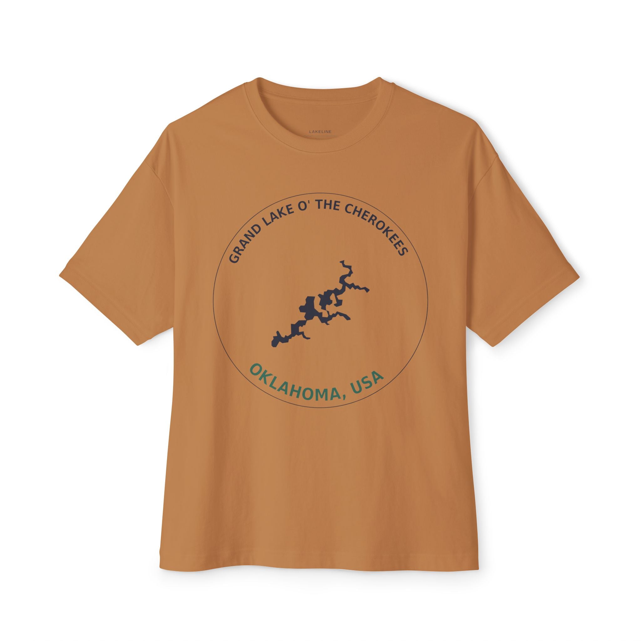 Grand Lake O' the Cherokees Map T-Shirt — Oklahoma Lakeside Graphic Tee
