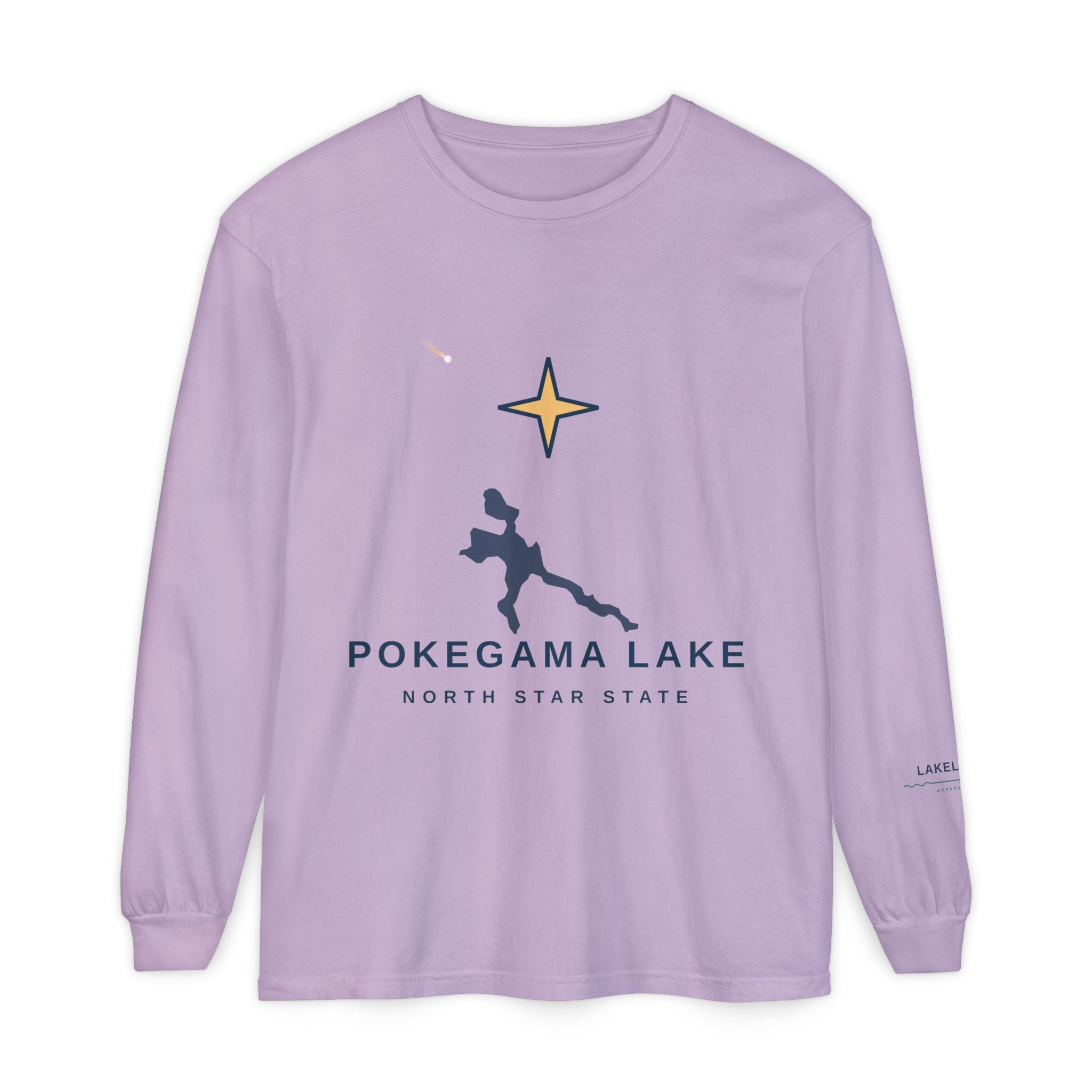 Pokegama Lake Long Sleeve Tee — North Star State Lake Map Design