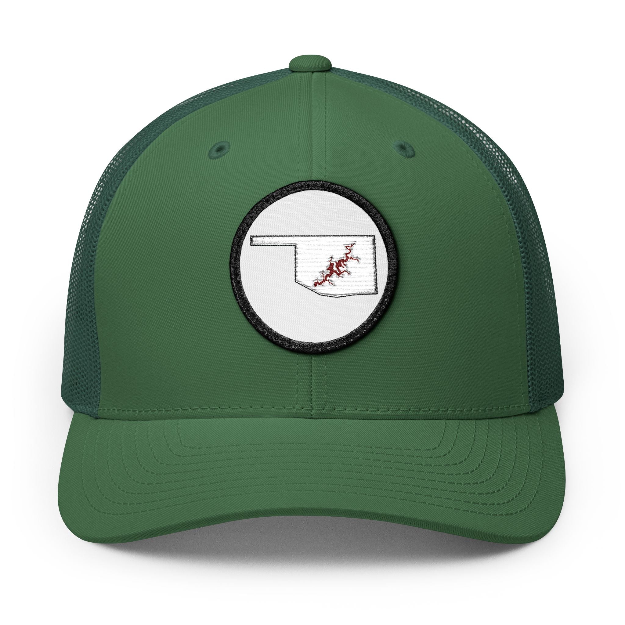 Grand Lake Embroidered Patch Trucker Cap - Crimson