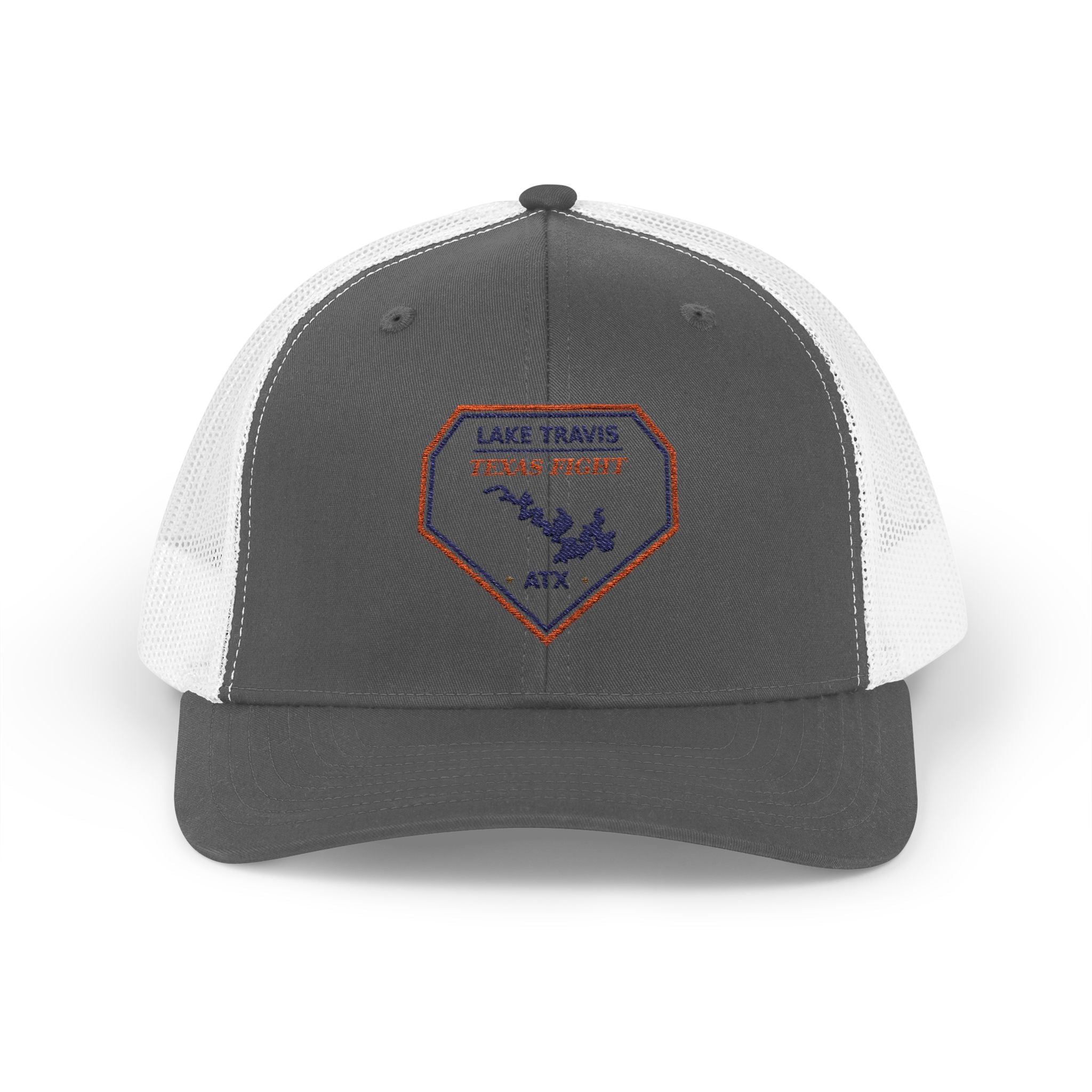 Lake Travis Texas Fight ATX Embroidered Trucker Cap
