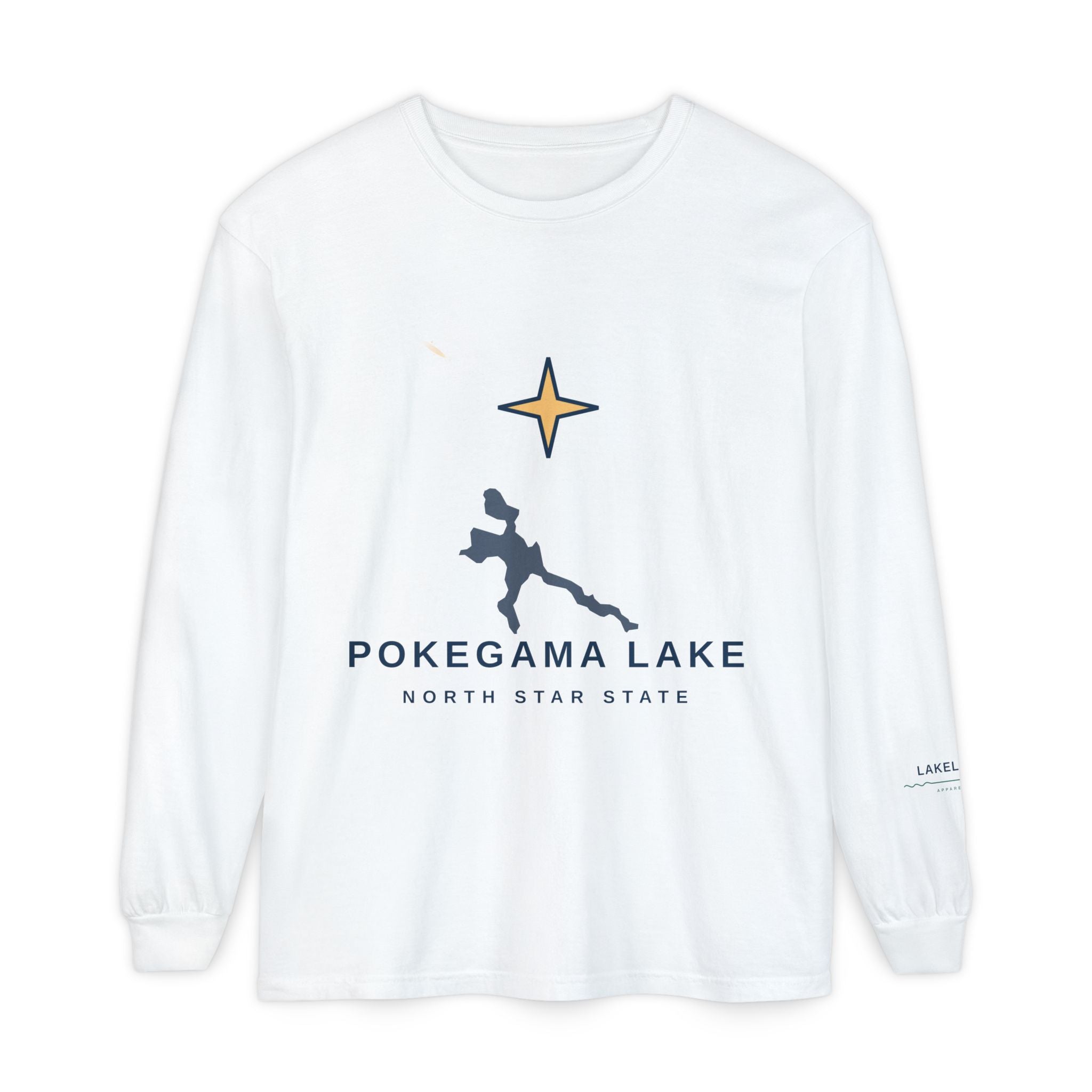 Pokegama Lake Long Sleeve Tee — North Star State Lake Map Design