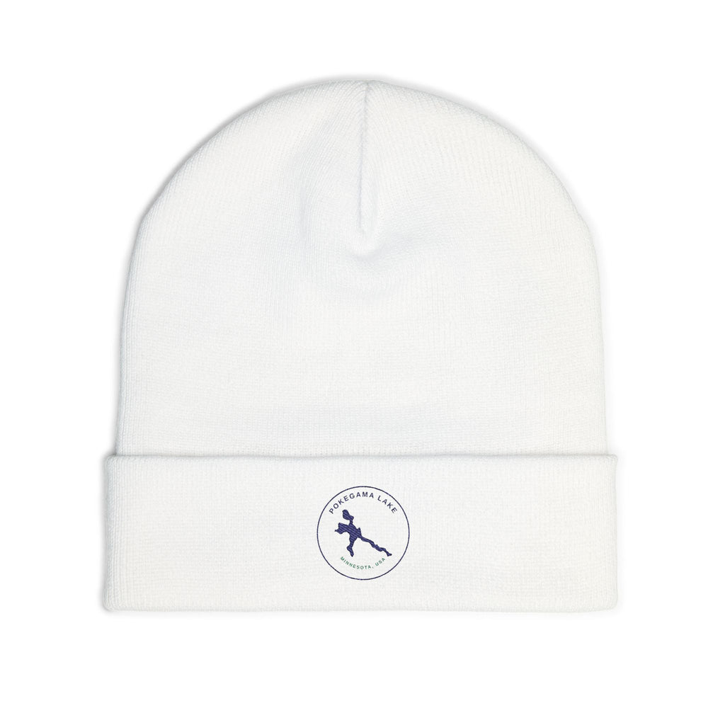 Pokegama Lake - Embroidered Runner Logo Knit Beanie (Dark Logo, for Light Colors)
