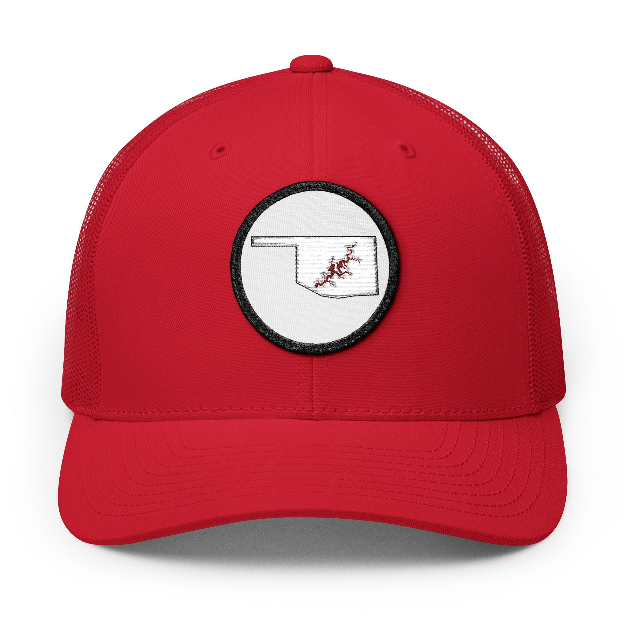 Grand Lake Embroidered Patch Trucker Cap - Crimson
