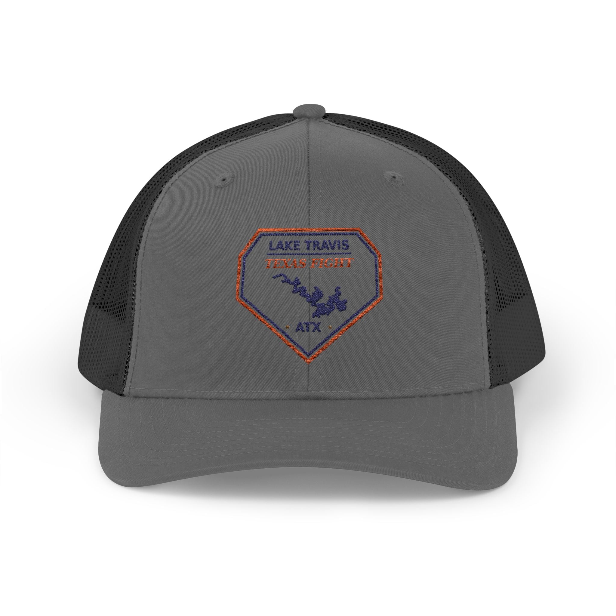 Lake Travis Texas Fight ATX Embroidered Trucker Cap