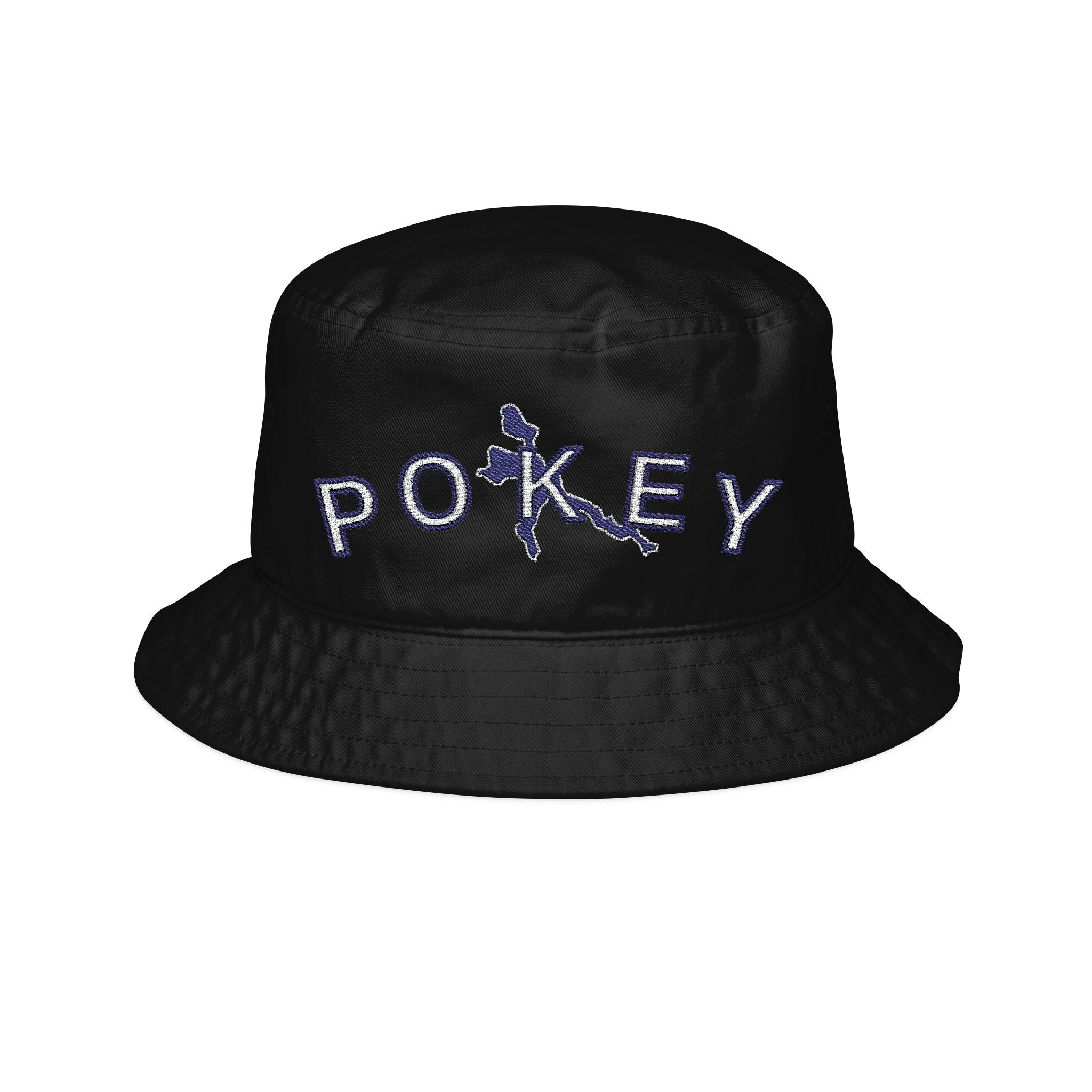 Pokey Embroidered Bucket Hat — Vintage Floral Lettering Sun Hat