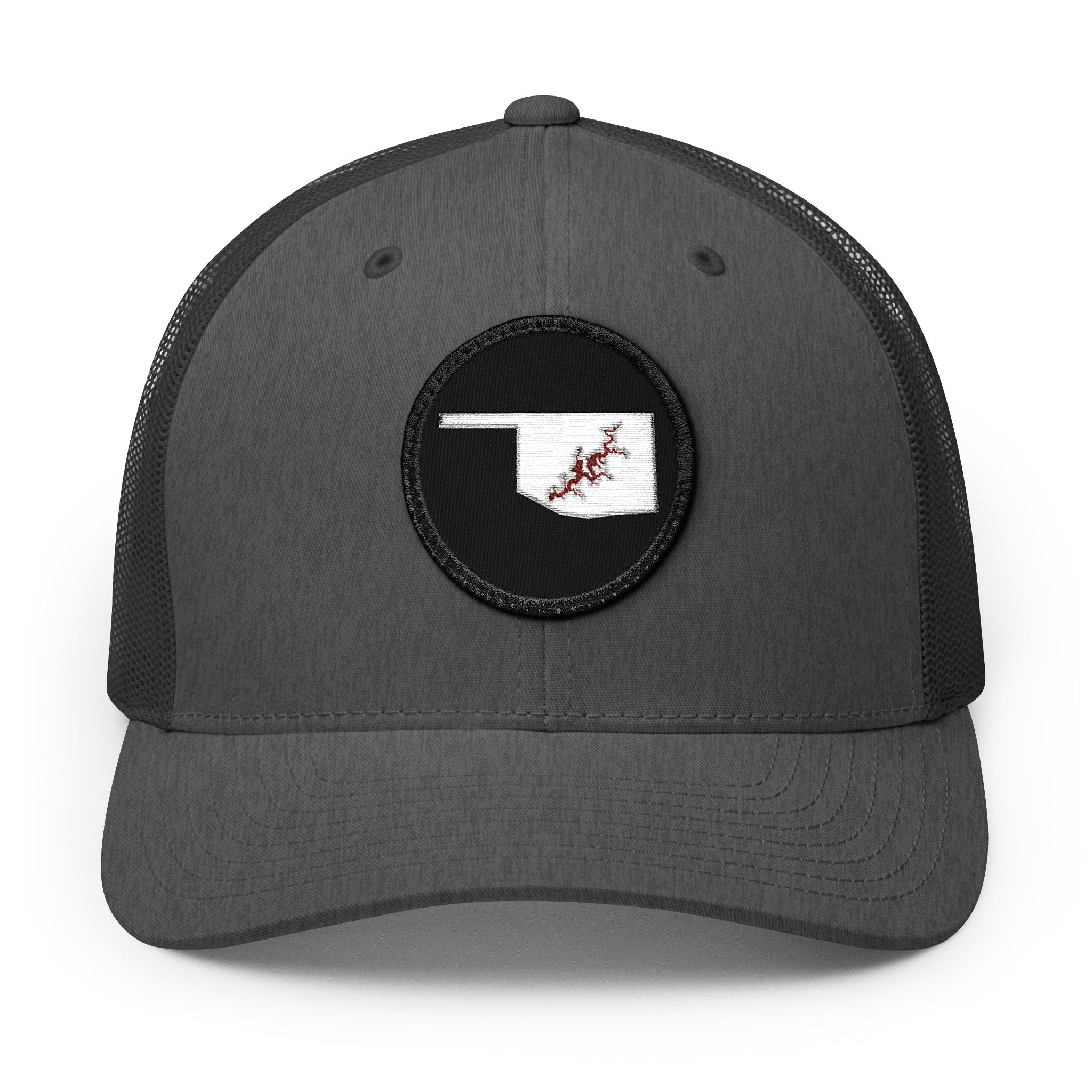 Grand Lake Embroidered Patch Trucker Cap - Crimson