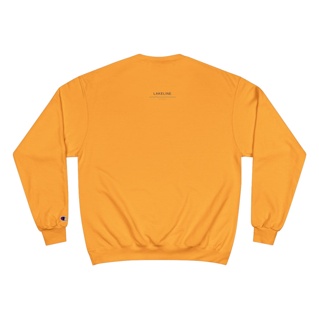 Lake Travis Crewneck Sweatshirt — Retro Pontoon Boat Design (Devil's Cove, Texas)