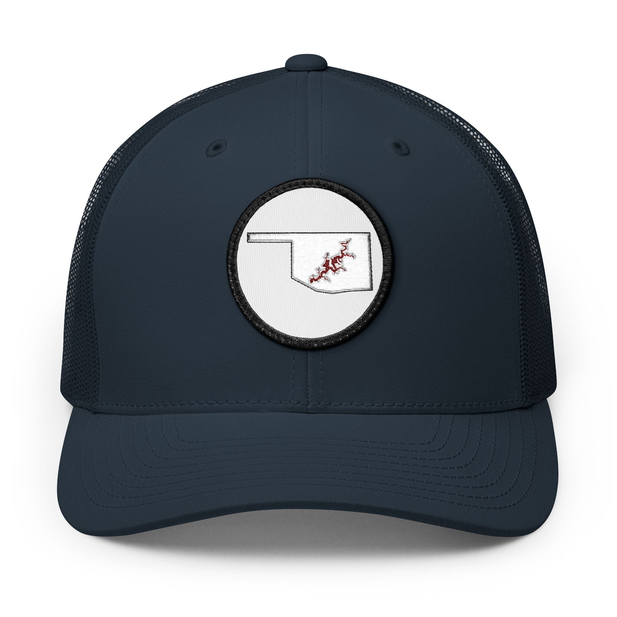 Grand Lake Embroidered Patch Trucker Cap - Crimson