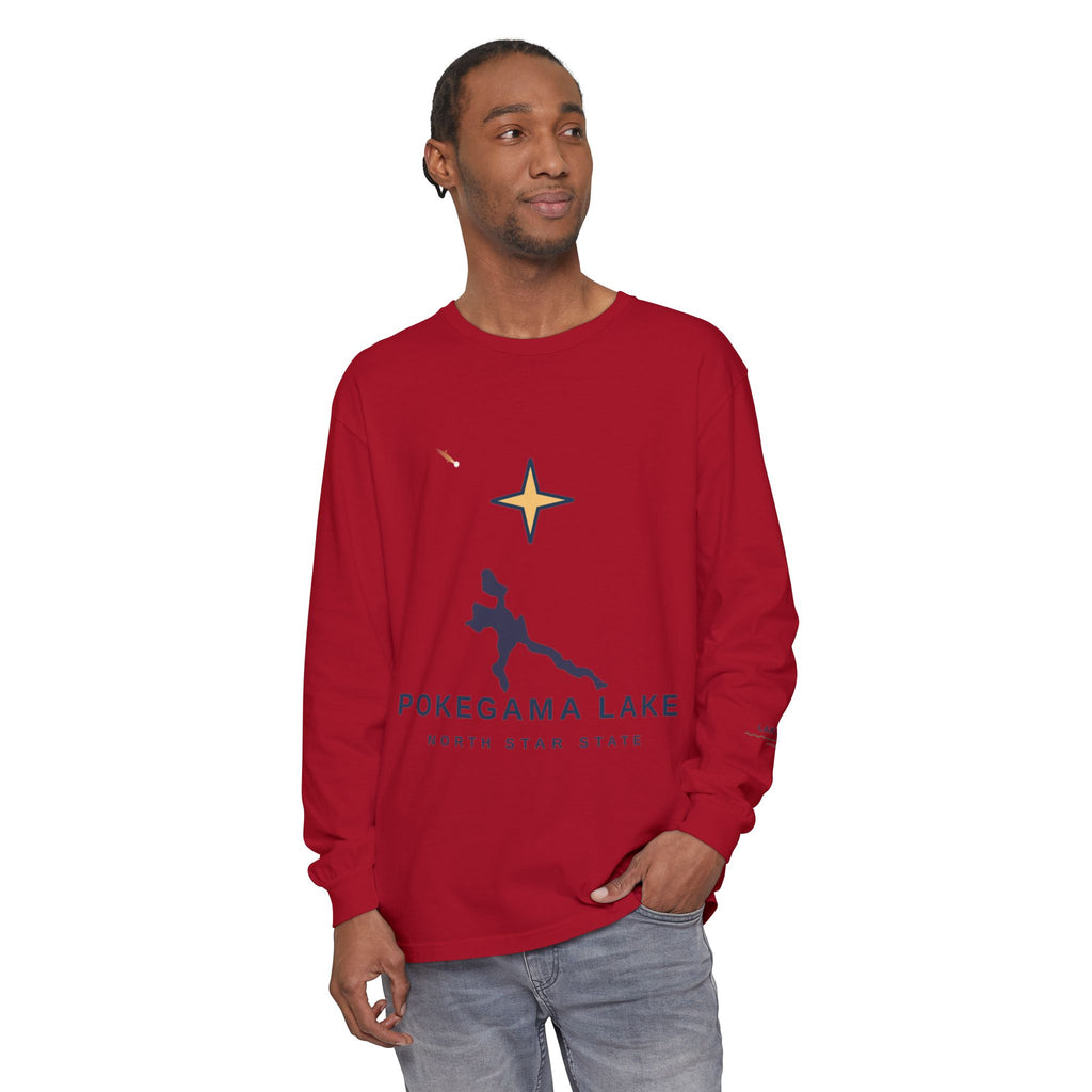 Pokegama Lake Long Sleeve Tee — North Star State Lake Map Design