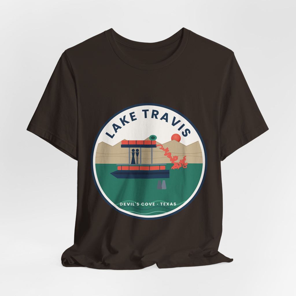 Lake Travis Tee — Devil’s Cove Texas Boat Graphic Shirt