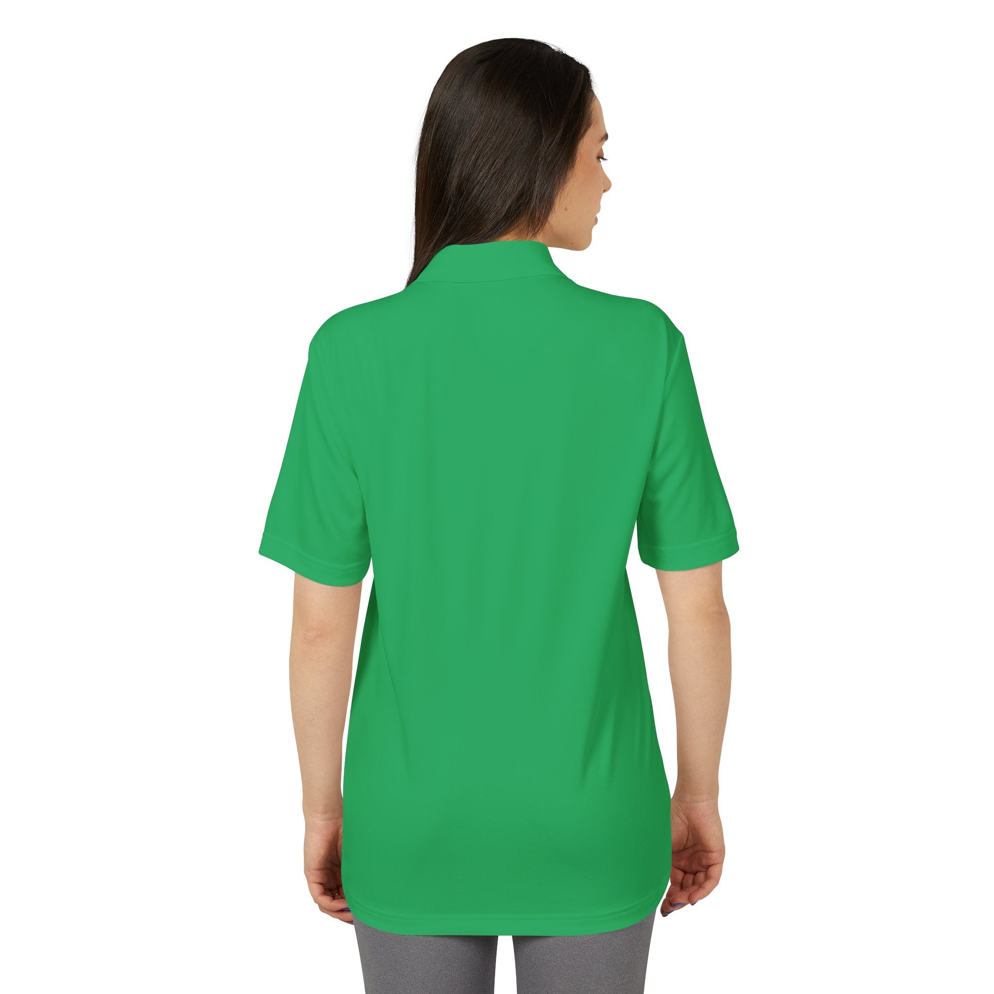 Lake Travis - White Performance Polo — Minimalist Botanical Chest Logo