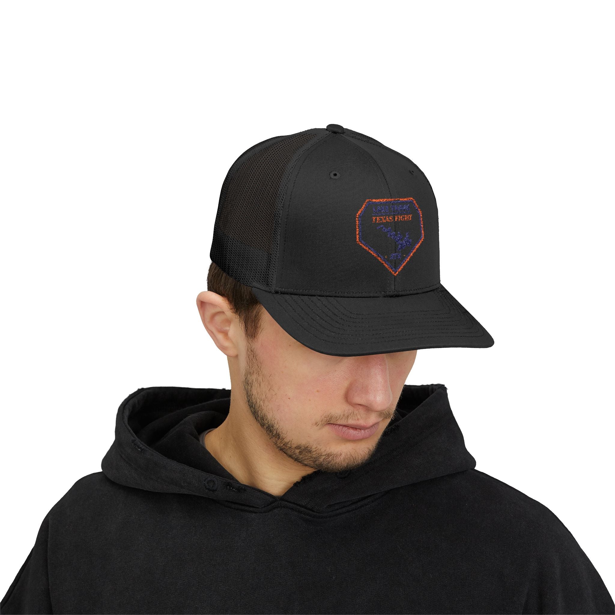 Lake Travis Texas Fight ATX Embroidered Trucker Cap