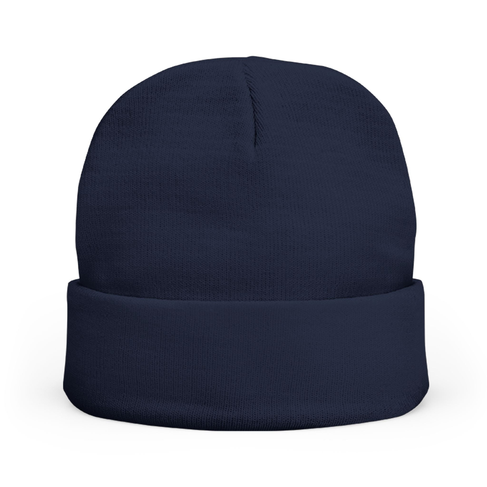 Pokegama Lake - Embroidered Runner Logo Knit Beanie (Light Logo, for Dark Colors) — Lightweight Winter Hat for Runners & Outdoor Fitness