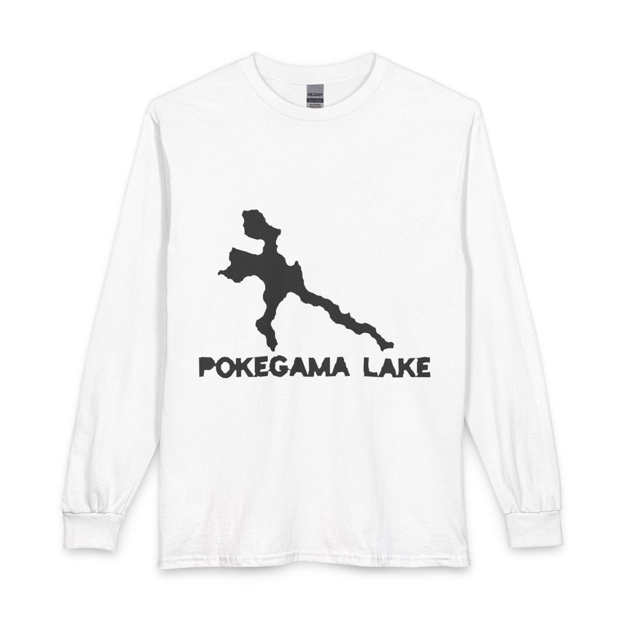 Pokegama Lake Map Long Sleeve Shirt — Lake Outline Tee