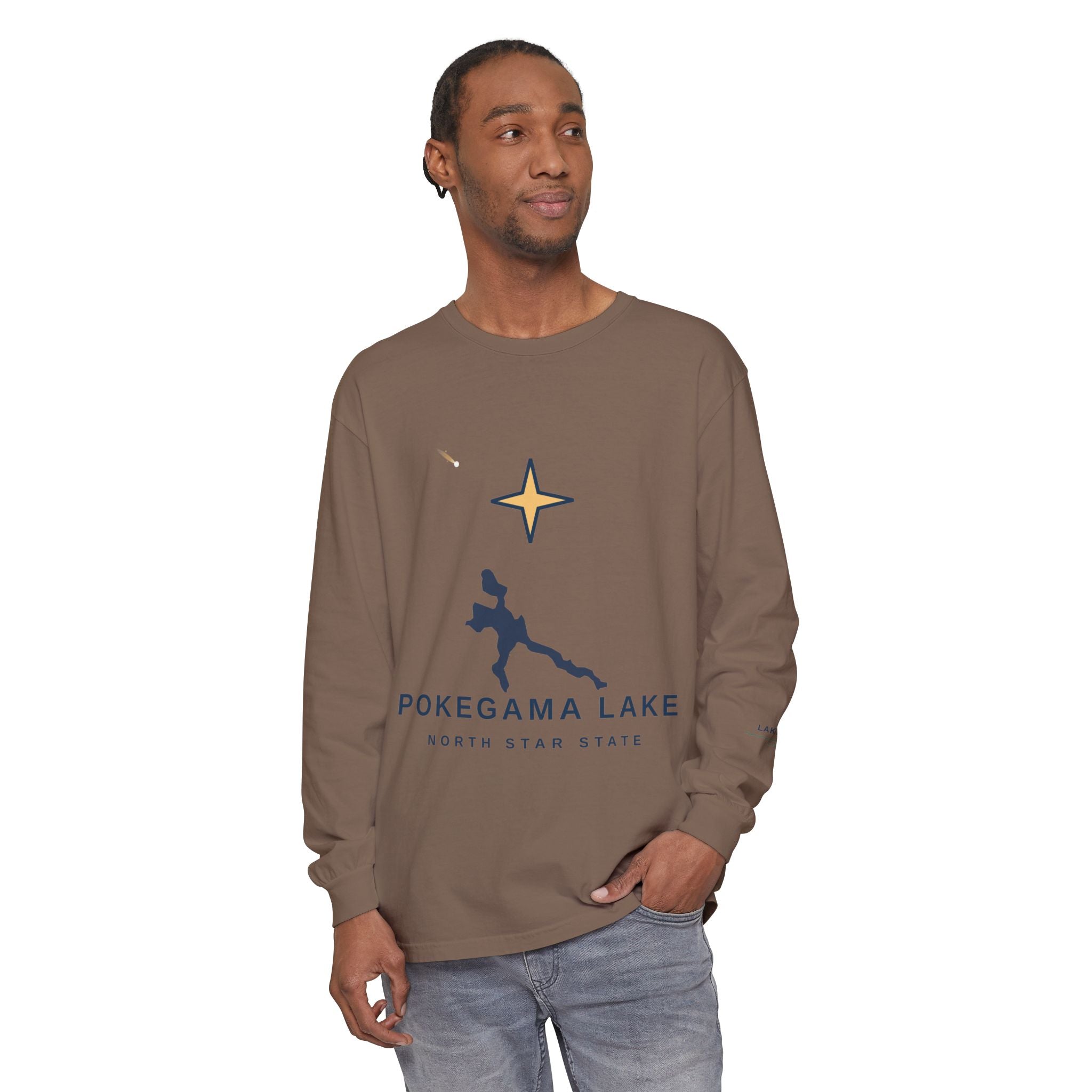 Pokegama Lake Long Sleeve Tee — North Star State Lake Map Design