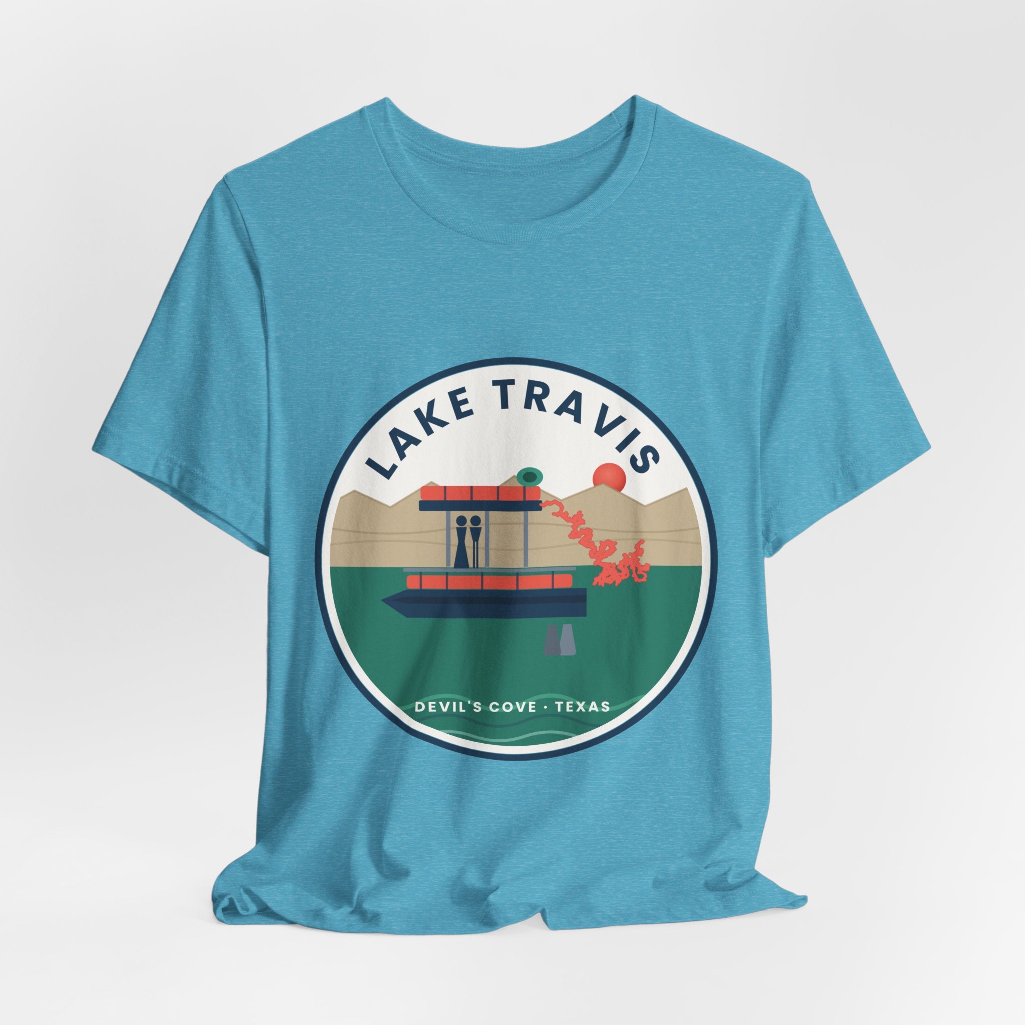 Lake Travis Tee — Devil’s Cove Texas Boat Graphic Shirt