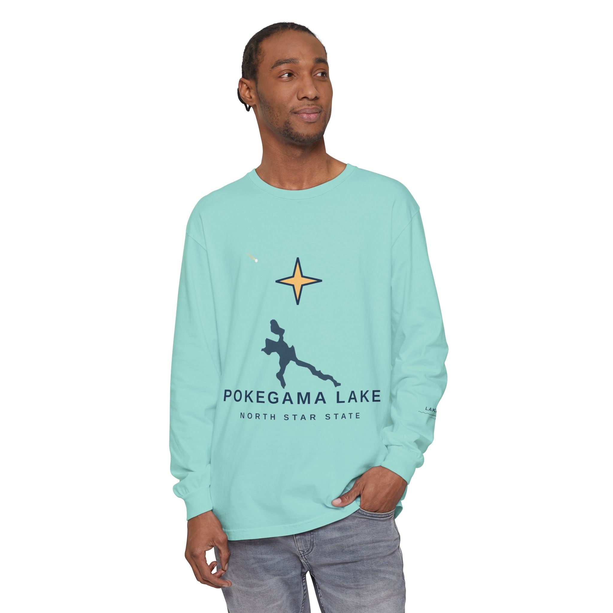 Pokegama Lake Long Sleeve Tee — North Star State Lake Map Design