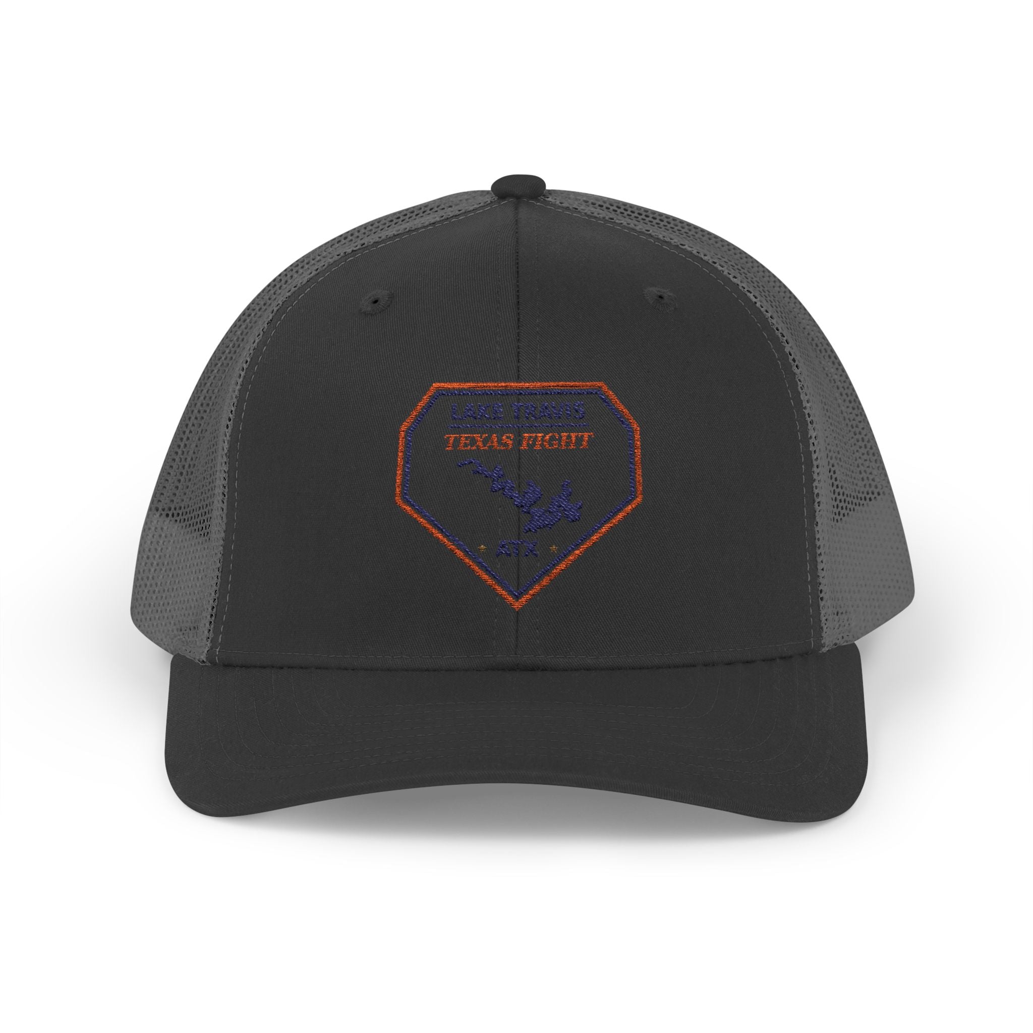Lake Travis Texas Fight ATX Embroidered Trucker Cap