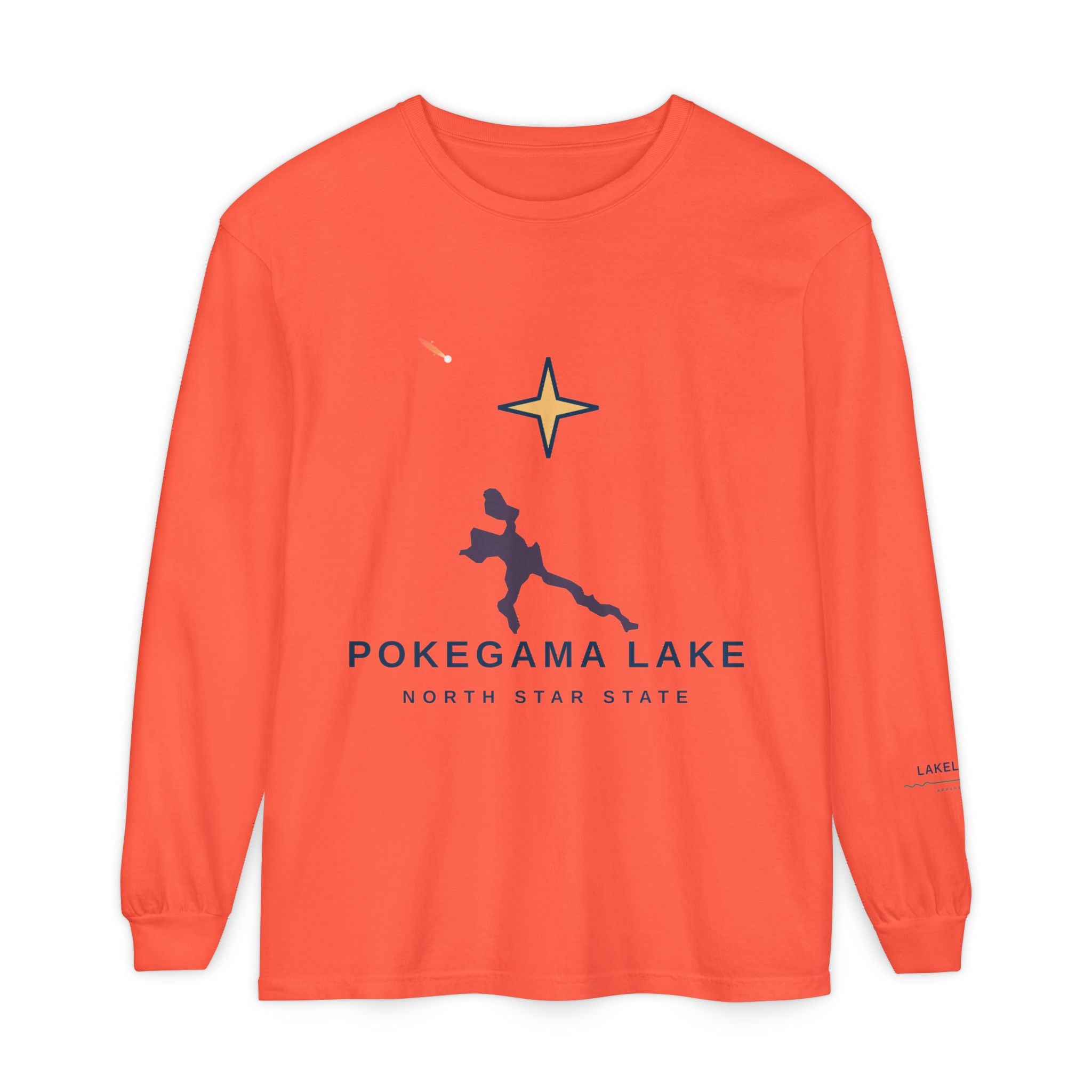 Pokegama Lake Long Sleeve Tee — North Star State Lake Map Design