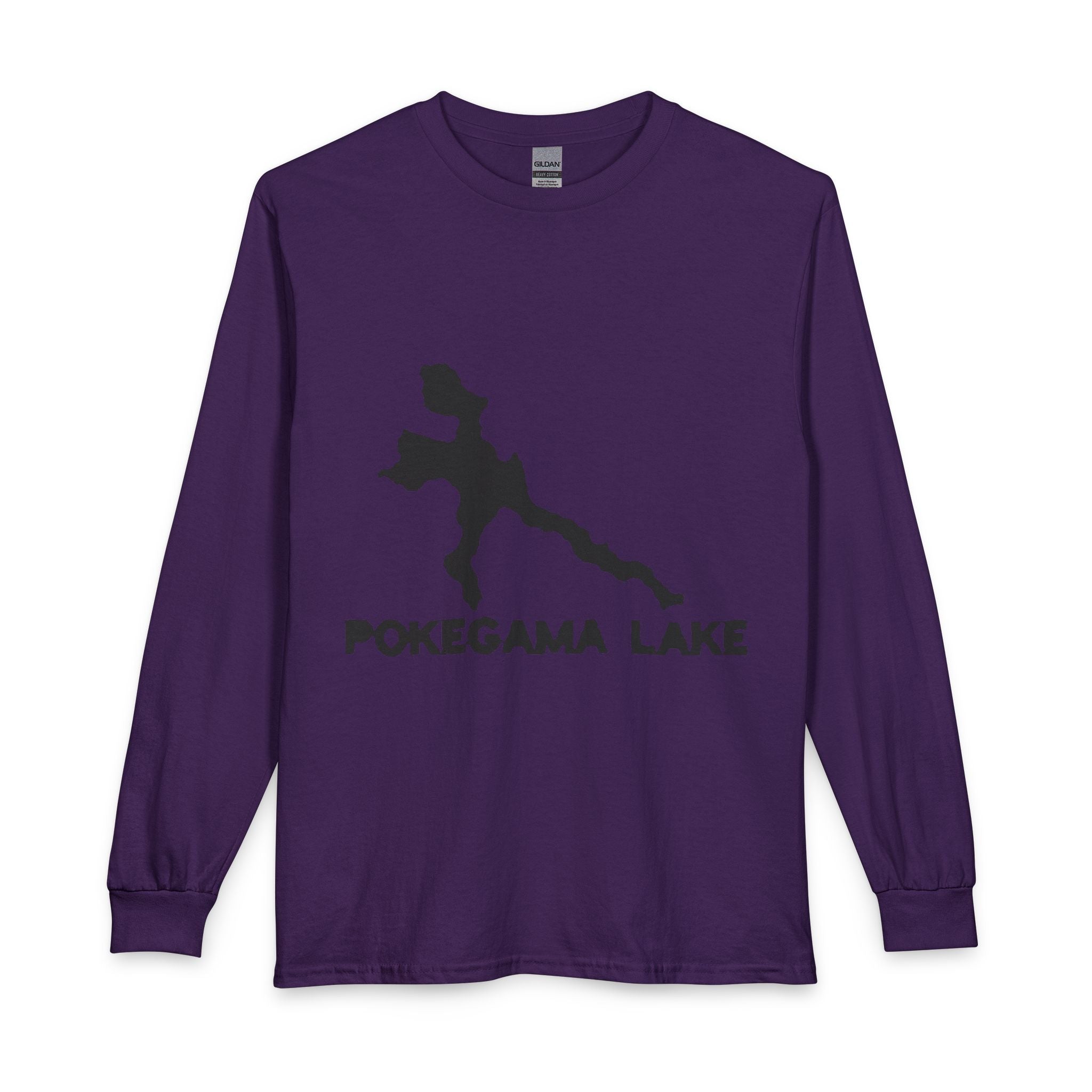 Pokegama Lake Map Long Sleeve Shirt — Lake Outline Tee