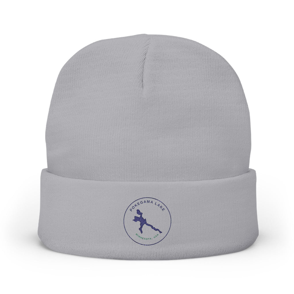 Pokegama Lake - Embroidered Runner Logo Knit Beanie (Dark Logo, for Light Colors)
