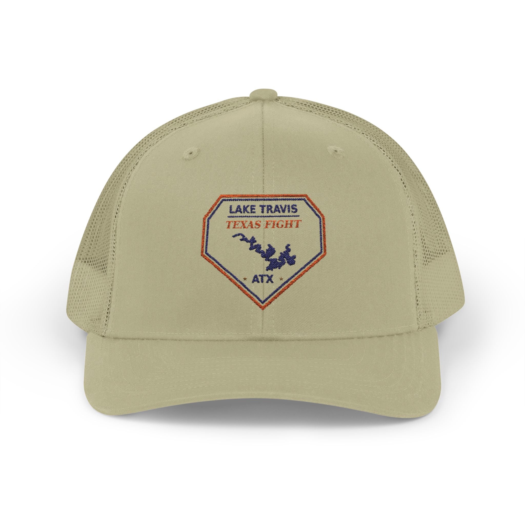 Lake Travis Texas Fight ATX Embroidered Trucker Cap