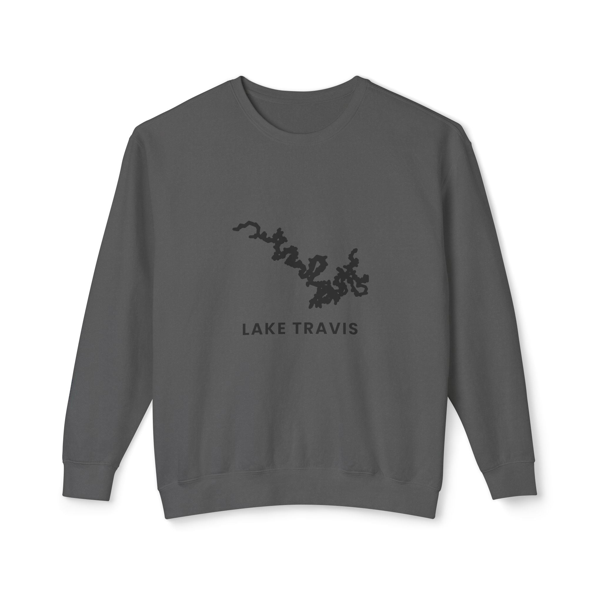 Lake Travis Crewneck Sweatshirt — Minimal Map Design