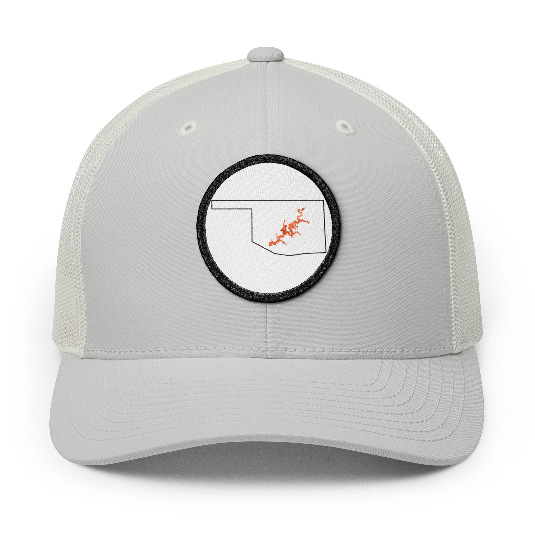 Grand Lake Embroidered Patch Trucker Cap - Orange and White