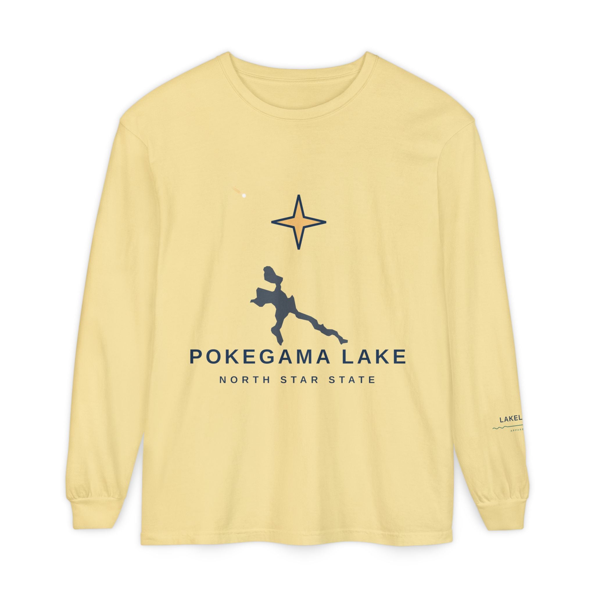 Pokegama Lake Long Sleeve Tee — North Star State Lake Map Design