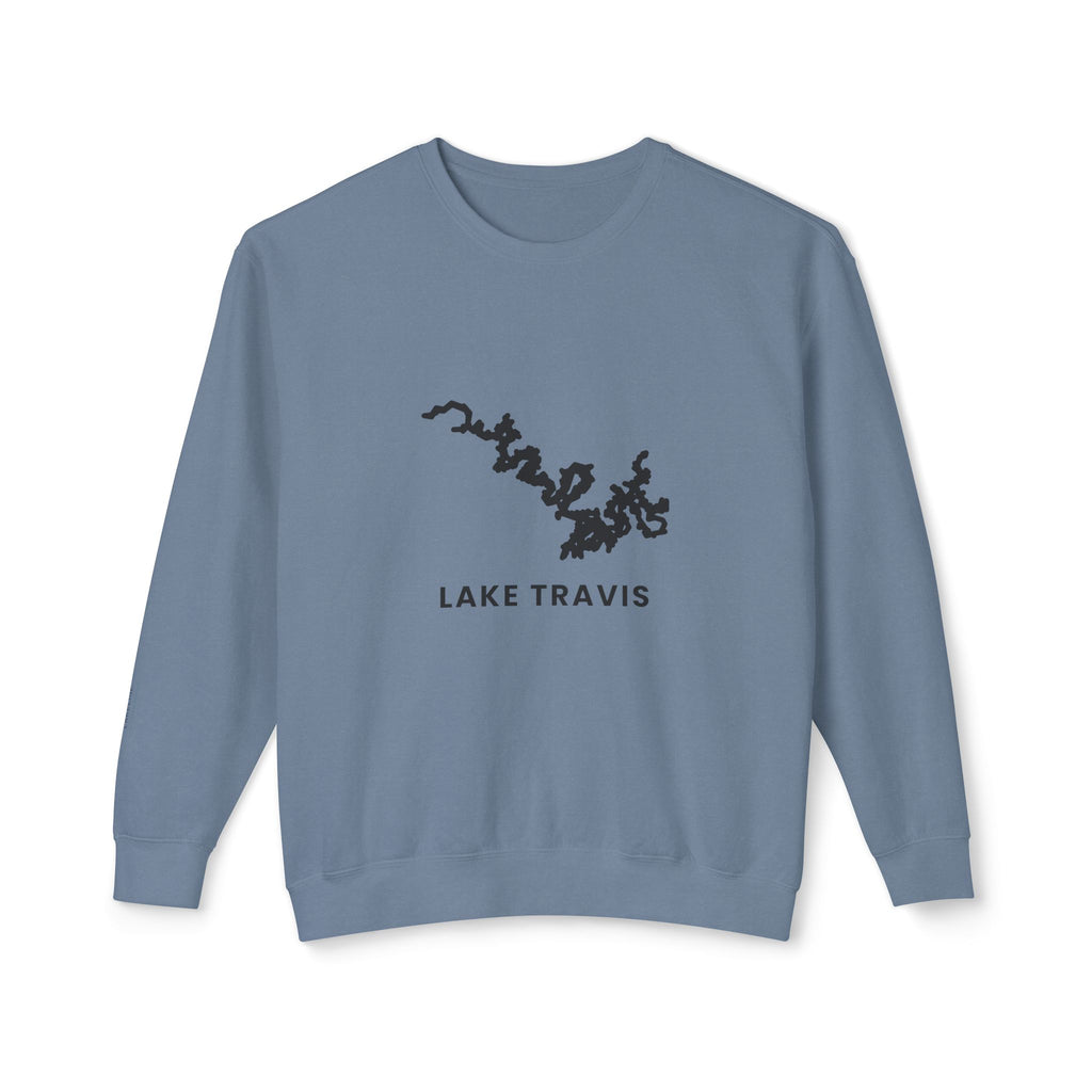 Lake Travis Crewneck Sweatshirt — Minimal Map Design
