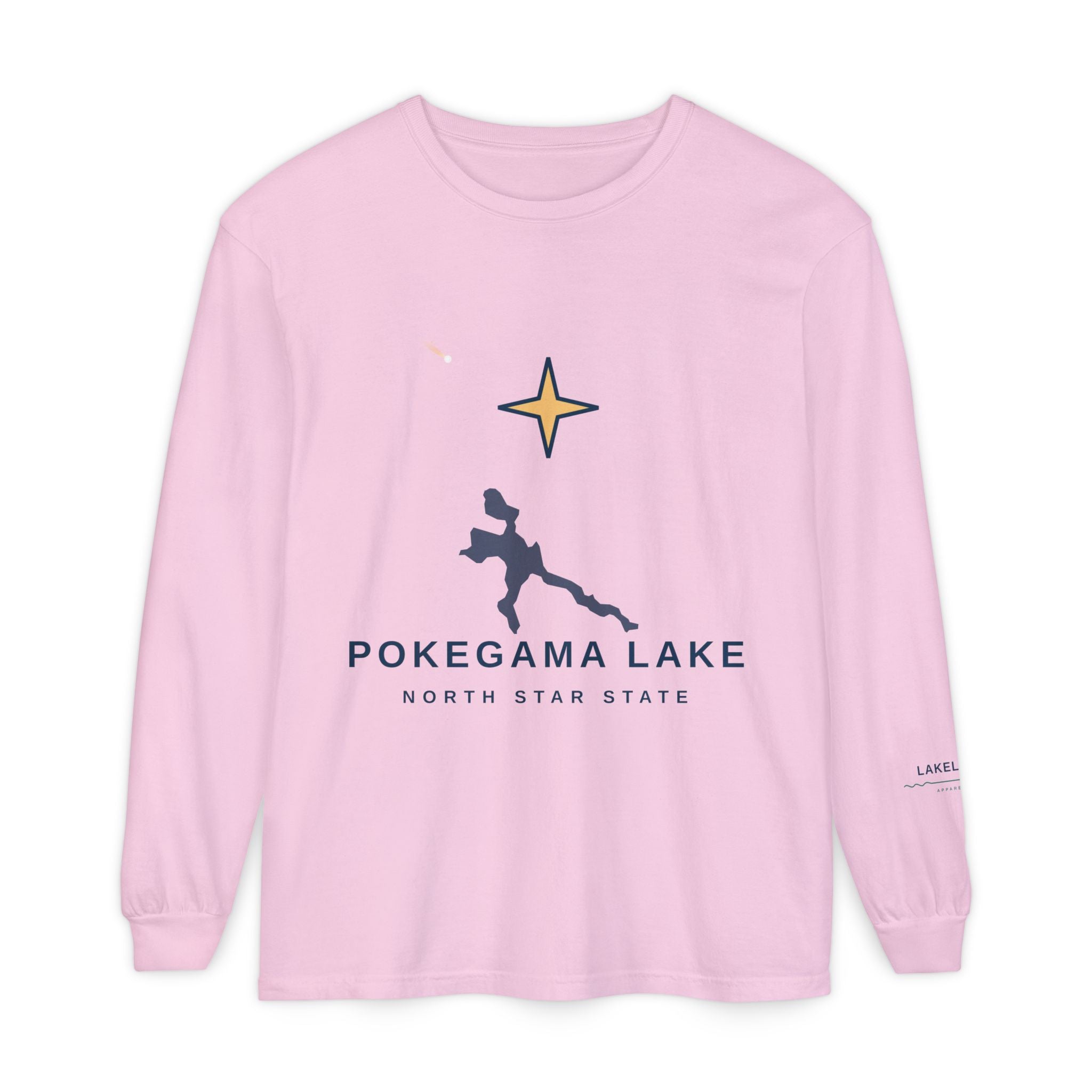 Pokegama Lake Long Sleeve Tee — North Star State Lake Map Design