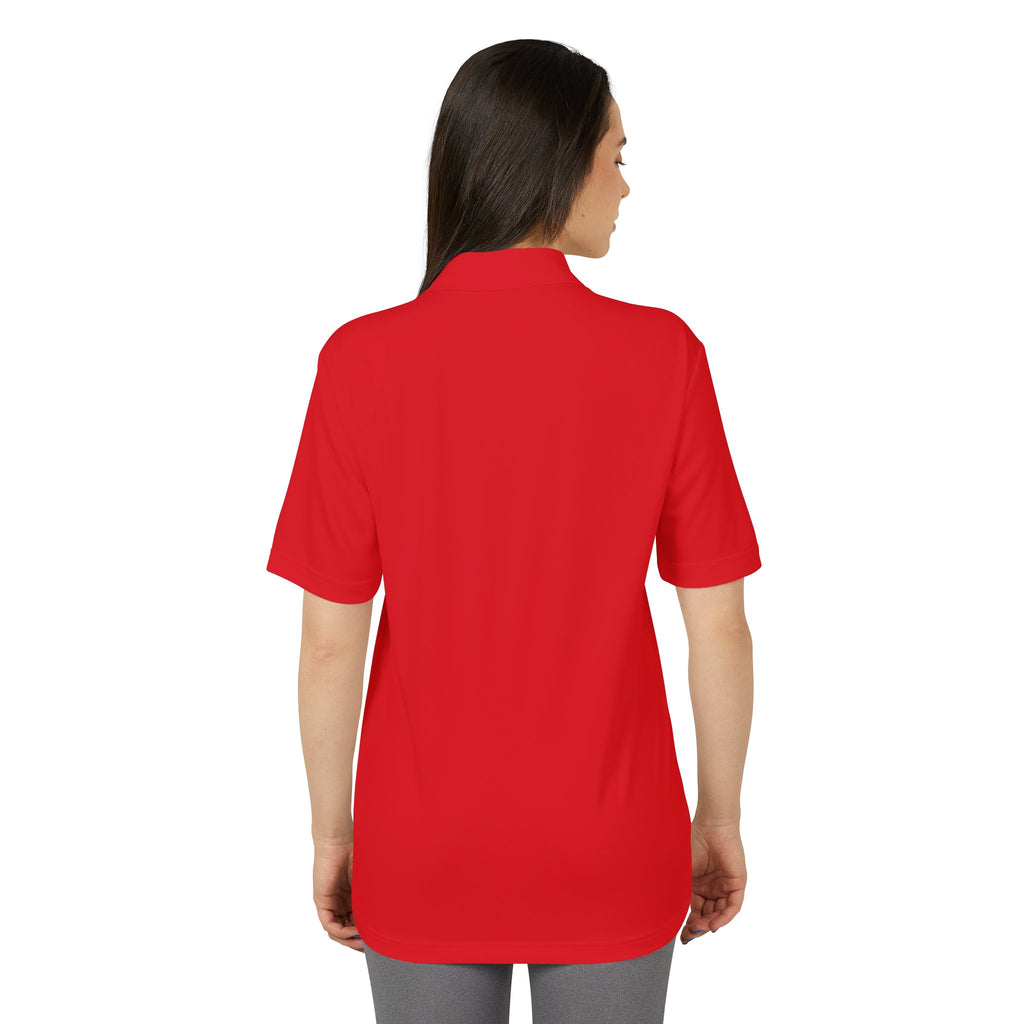 Lake Travis - White Performance Polo — Minimalist Botanical Chest Logo