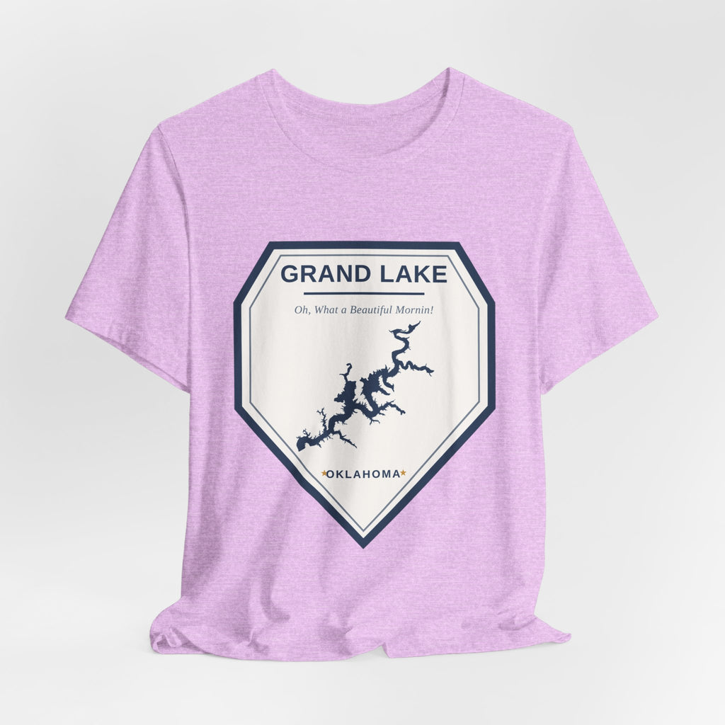 Grand Lake Oklahoma Tee — “Oh, What a Beautiful Morning!” Lake Map T-Shirt
