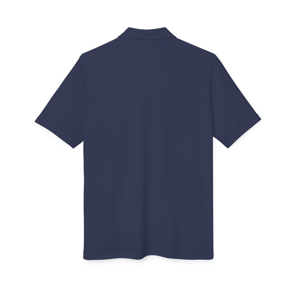 Lake Travis - White Performance Polo — Minimalist Botanical Chest Logo