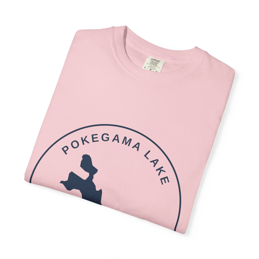 Pokegama Lake Minnesota T-Shirt — Lake Map Circle Graphic (Dark Logo, for Light Colors)