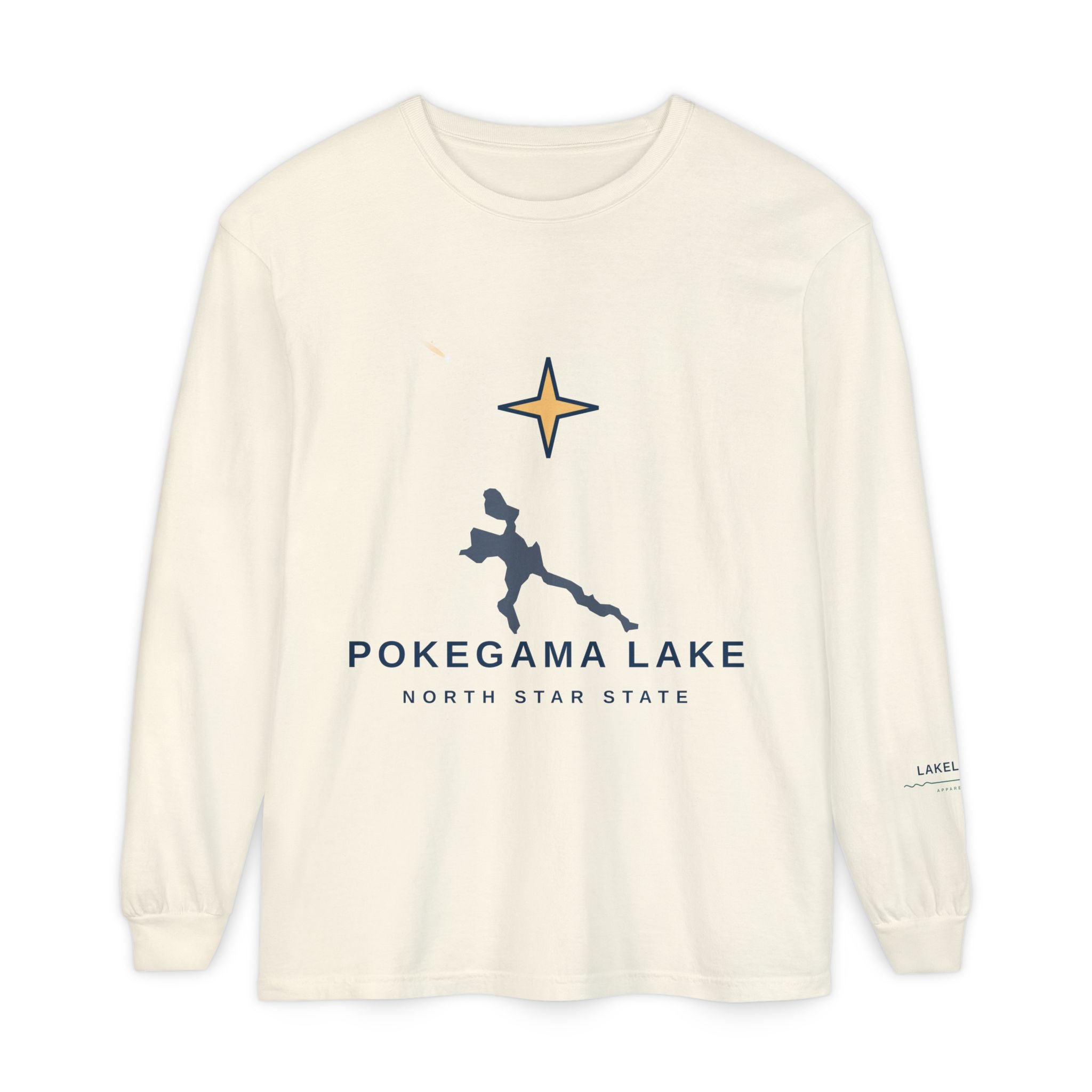 Pokegama Lake Long Sleeve Tee — North Star State Lake Map Design