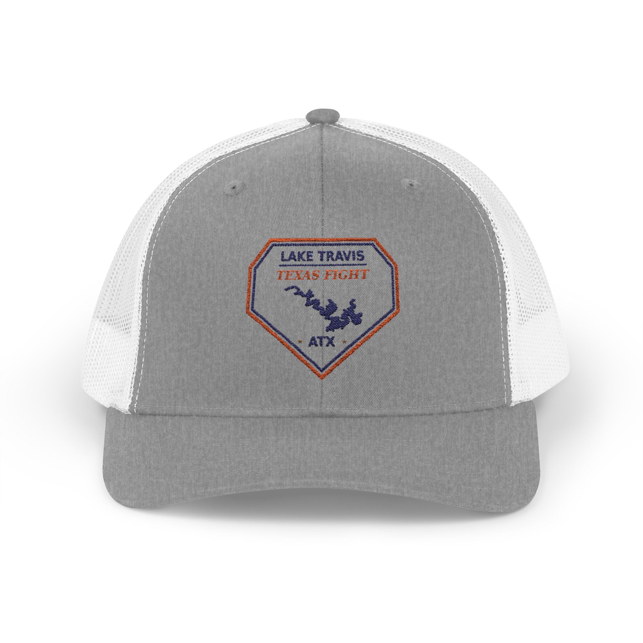 Lake Travis Texas Fight ATX Embroidered Trucker Cap