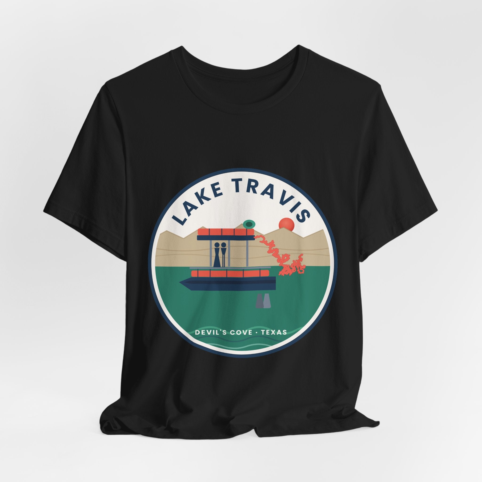 Lake Travis Tee — Devil’s Cove Texas Boat Graphic Shirt