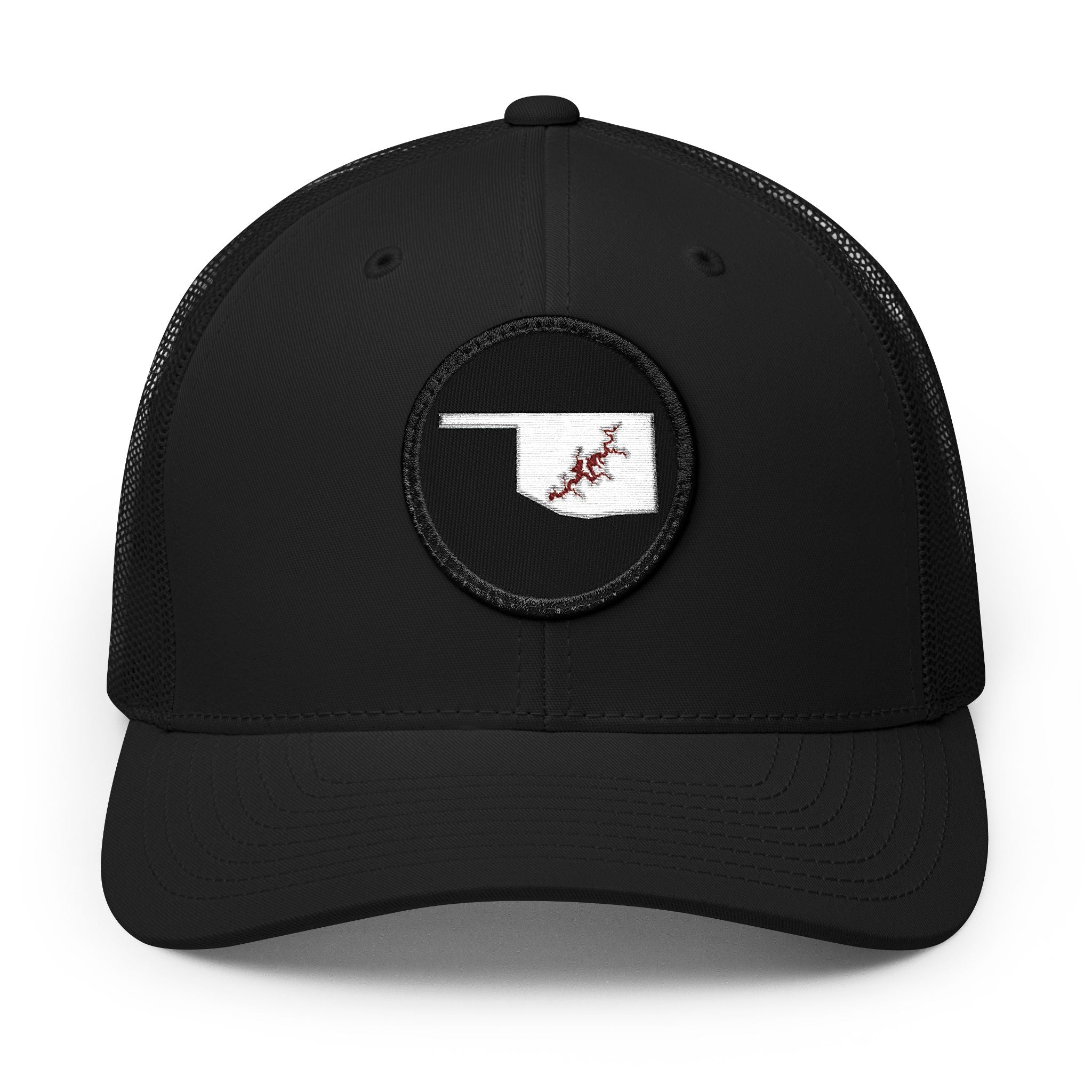 Grand Lake Embroidered Patch Trucker Cap - Crimson