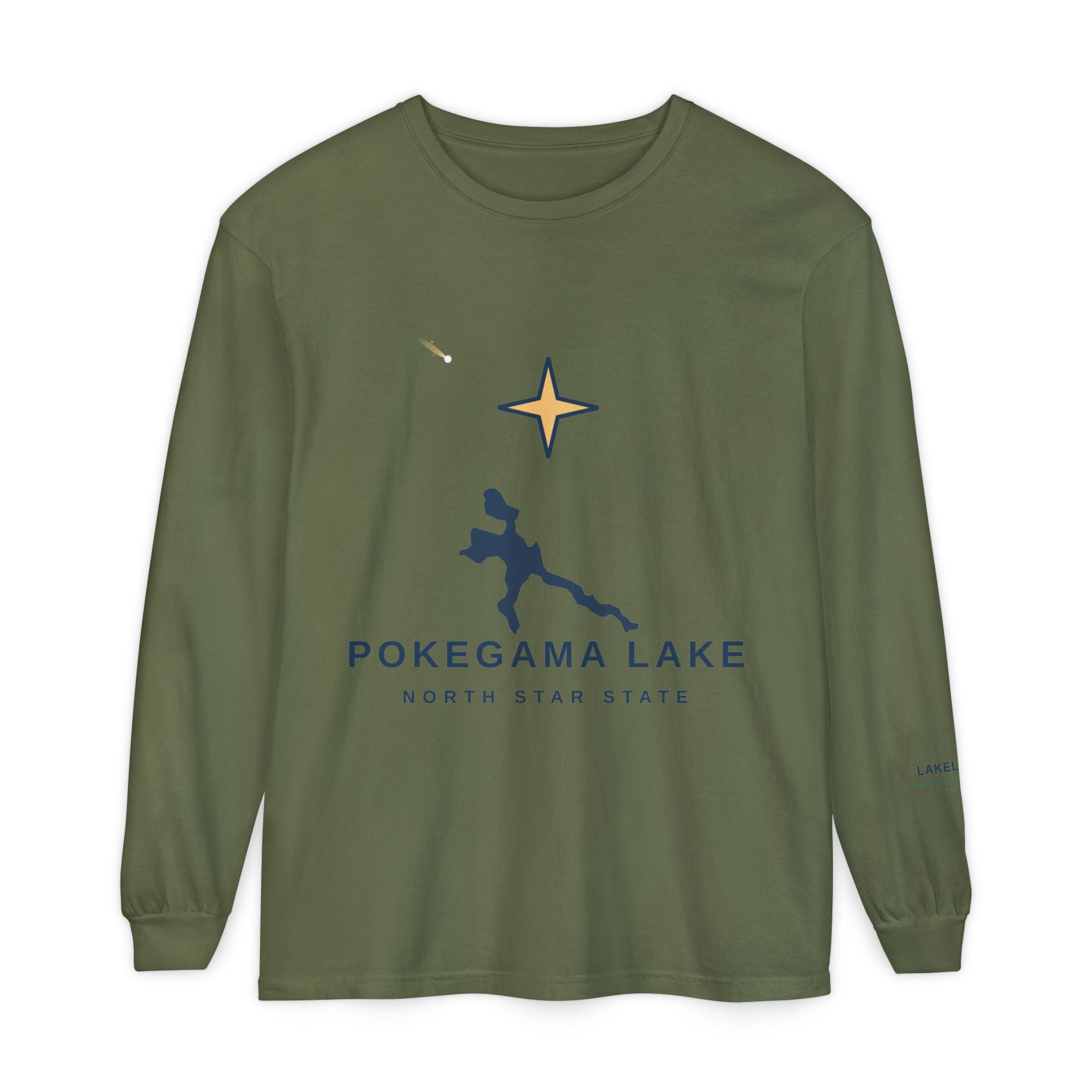 Pokegama Lake Long Sleeve Tee — North Star State Lake Map Design
